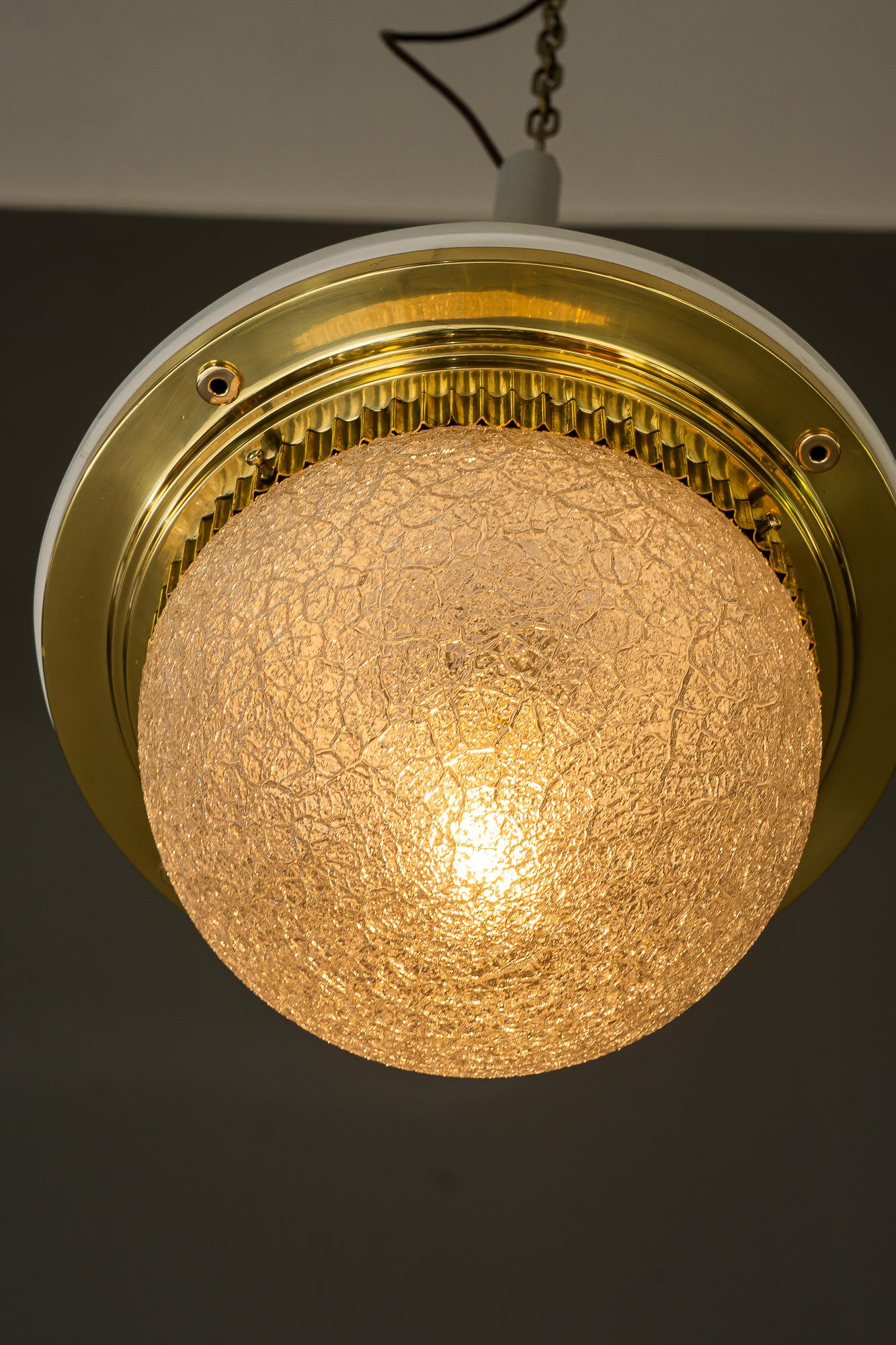 Art Deco ceiling lamp with original glass shade vienna around 1920s For Sale 1