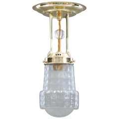 Antique Art Deco Ceiling Lamp with Original Glass Shade, Vienna, circa 1920s