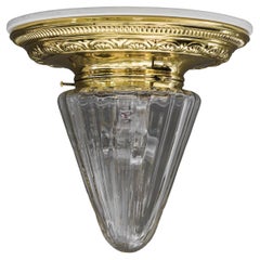 Art Deco Ceiling Lamp with Original Glass Shade Vienna Around 1920s