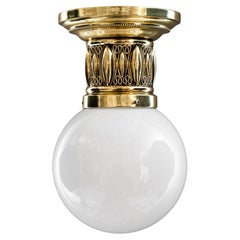 Art Deco ceiling lamp with original opal glass shade vienna around 1920s