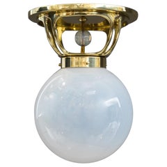 Antique Art Deco Ceiling Lamp with Original Opaline Glass, Vienna, 1920s