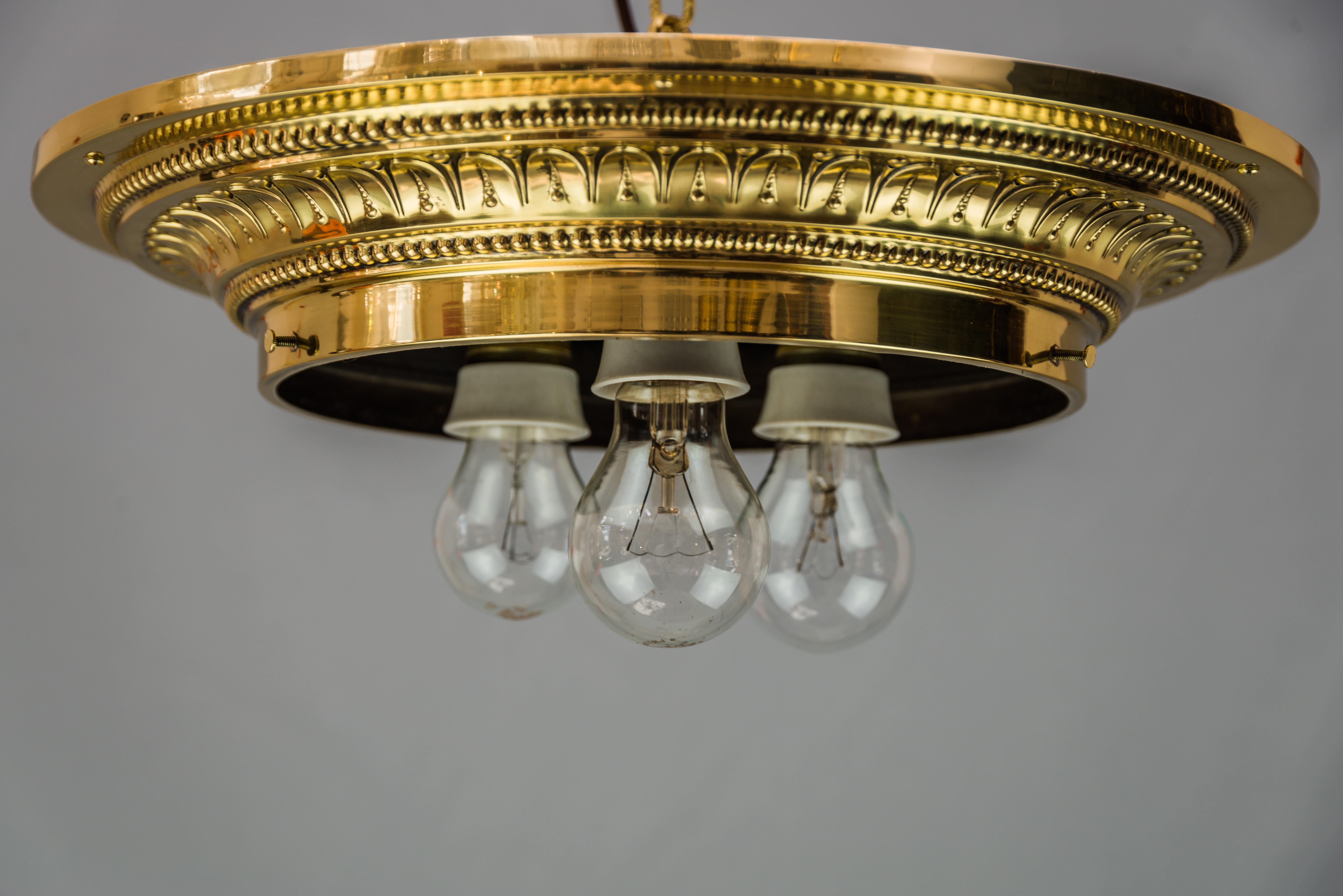 Art Deco Ceiling Lamp with Small Cut Glass Balls, circa 1920s For Sale 6