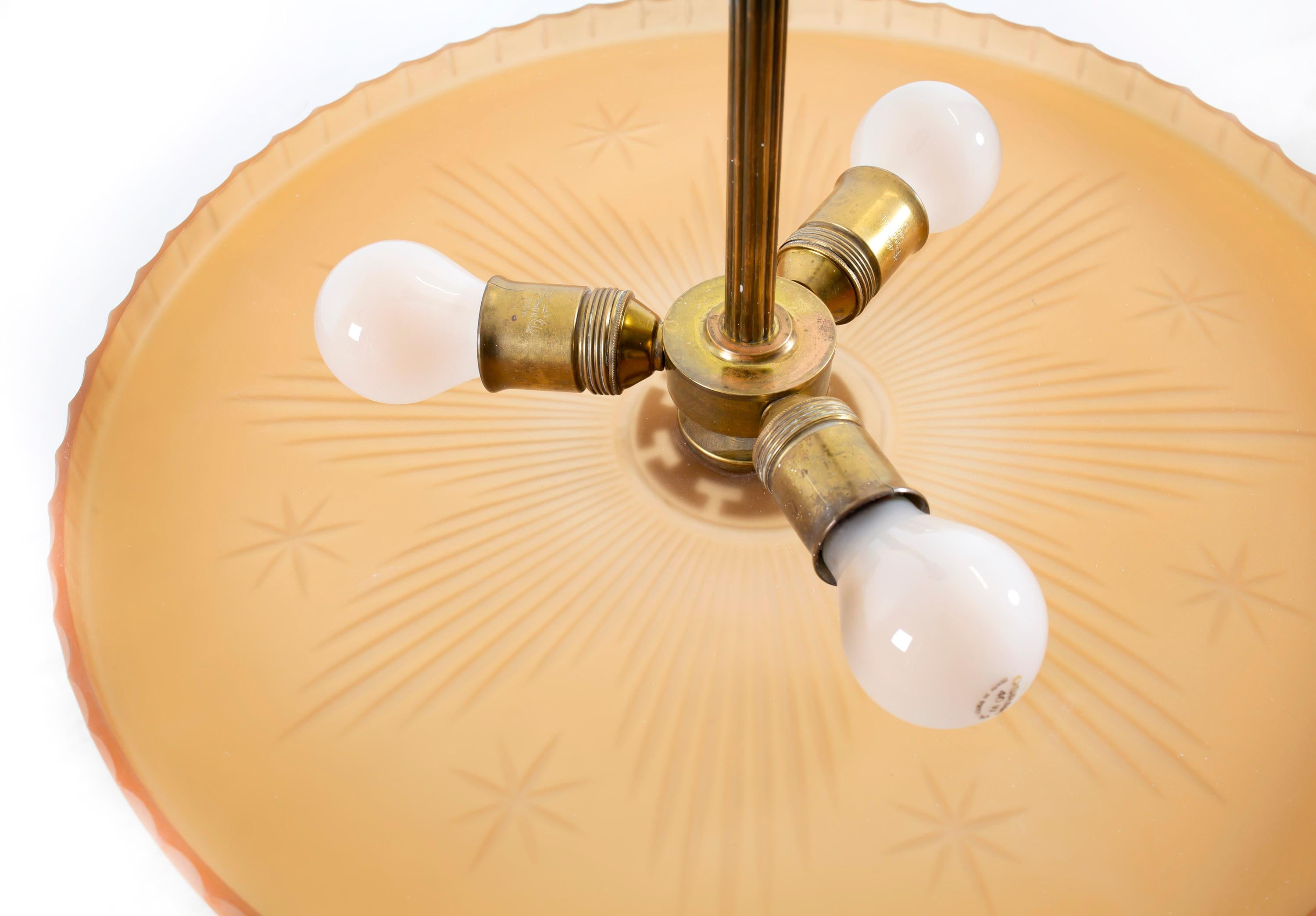 Mid-20th Century Art Deco Ceiling Light by Orrefors, 1930s