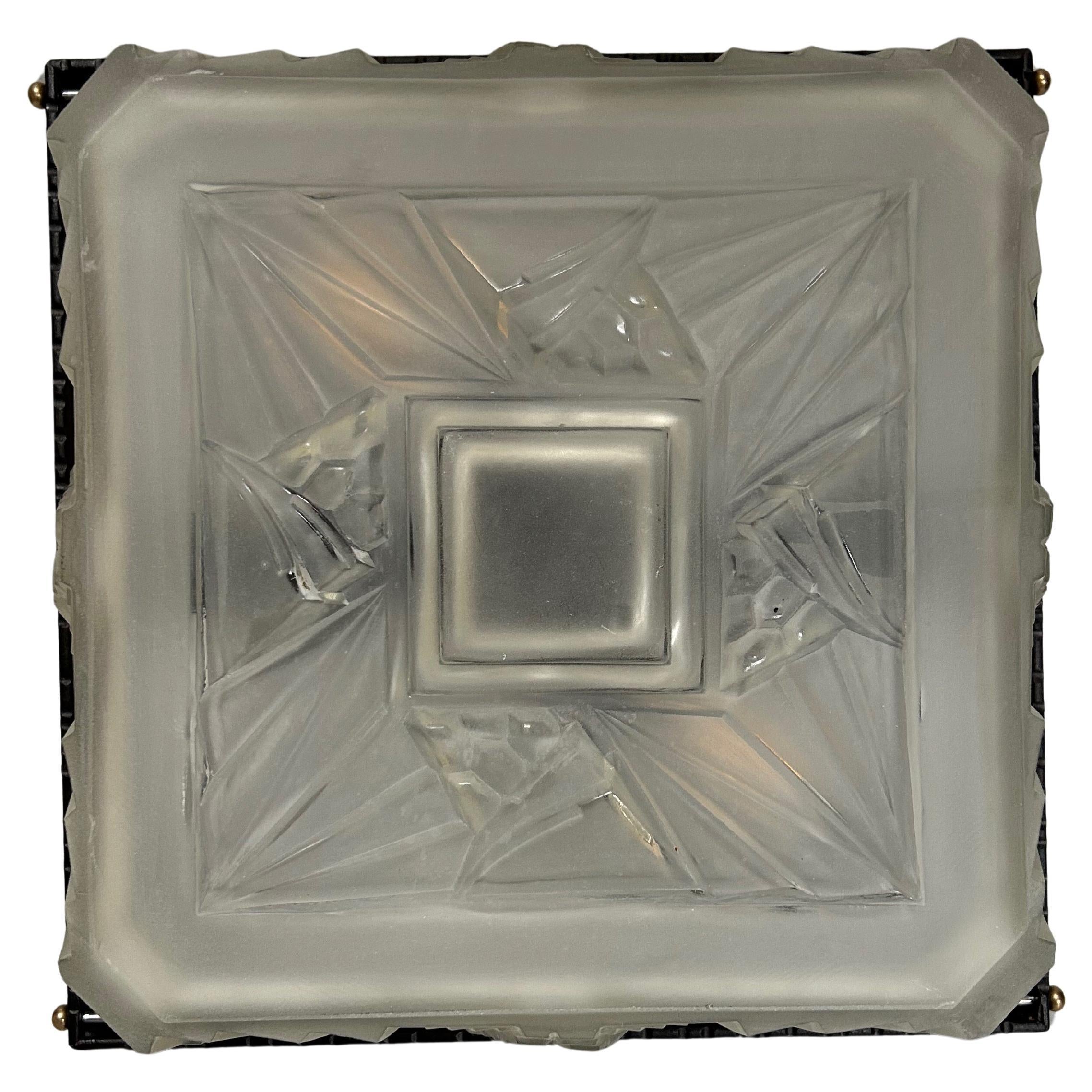 Art Deco ceiling light in the style of Sabino For Sale