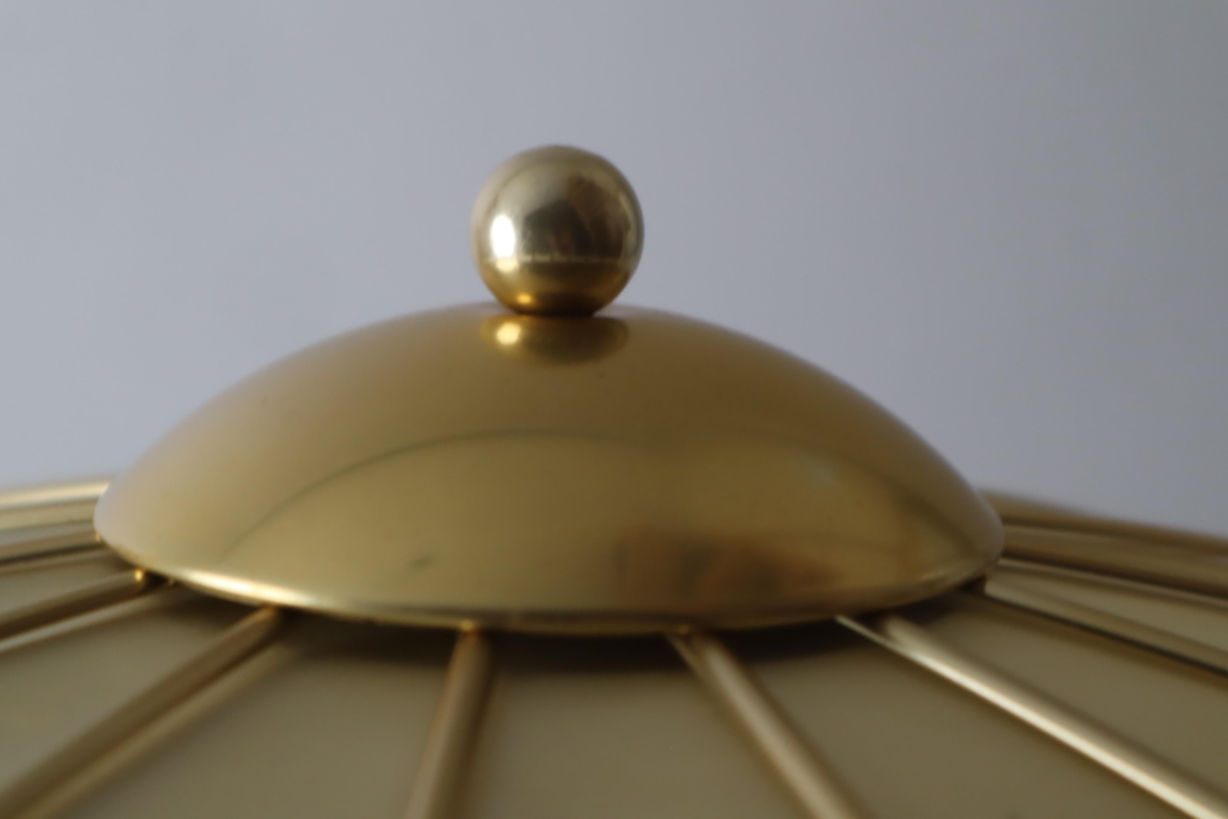 Art Deco Ceiling light Made of Artificial Silk and Gold Anodized Aluminum, 1950s 14