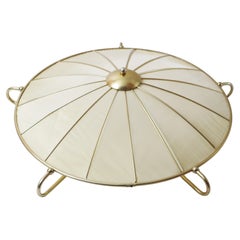 Art Deco Ceiling light Made of Artificial Silk and Gold Anodized Aluminum, 1950s