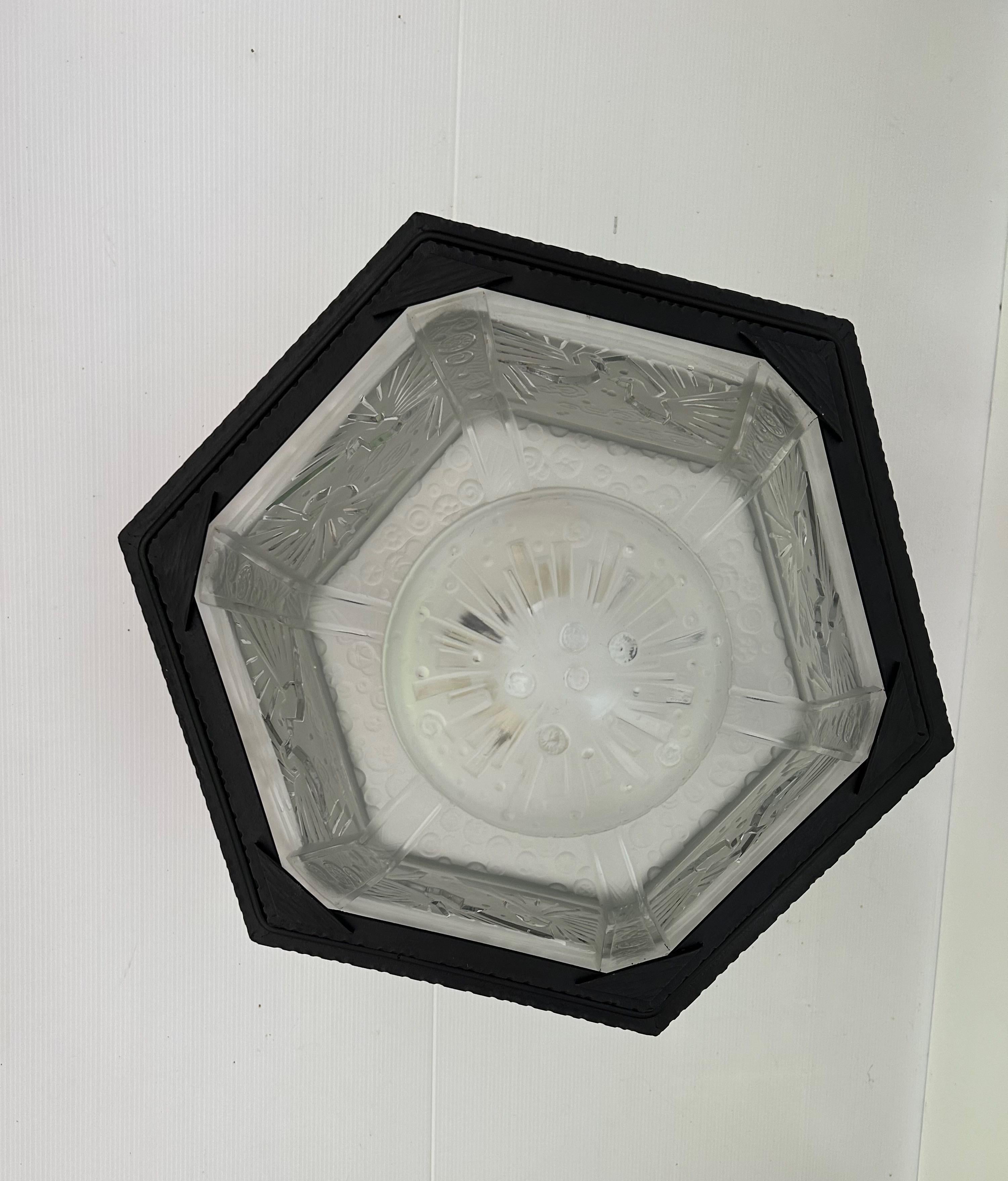 French Art Deco ceiling light Muller Frères For Sale