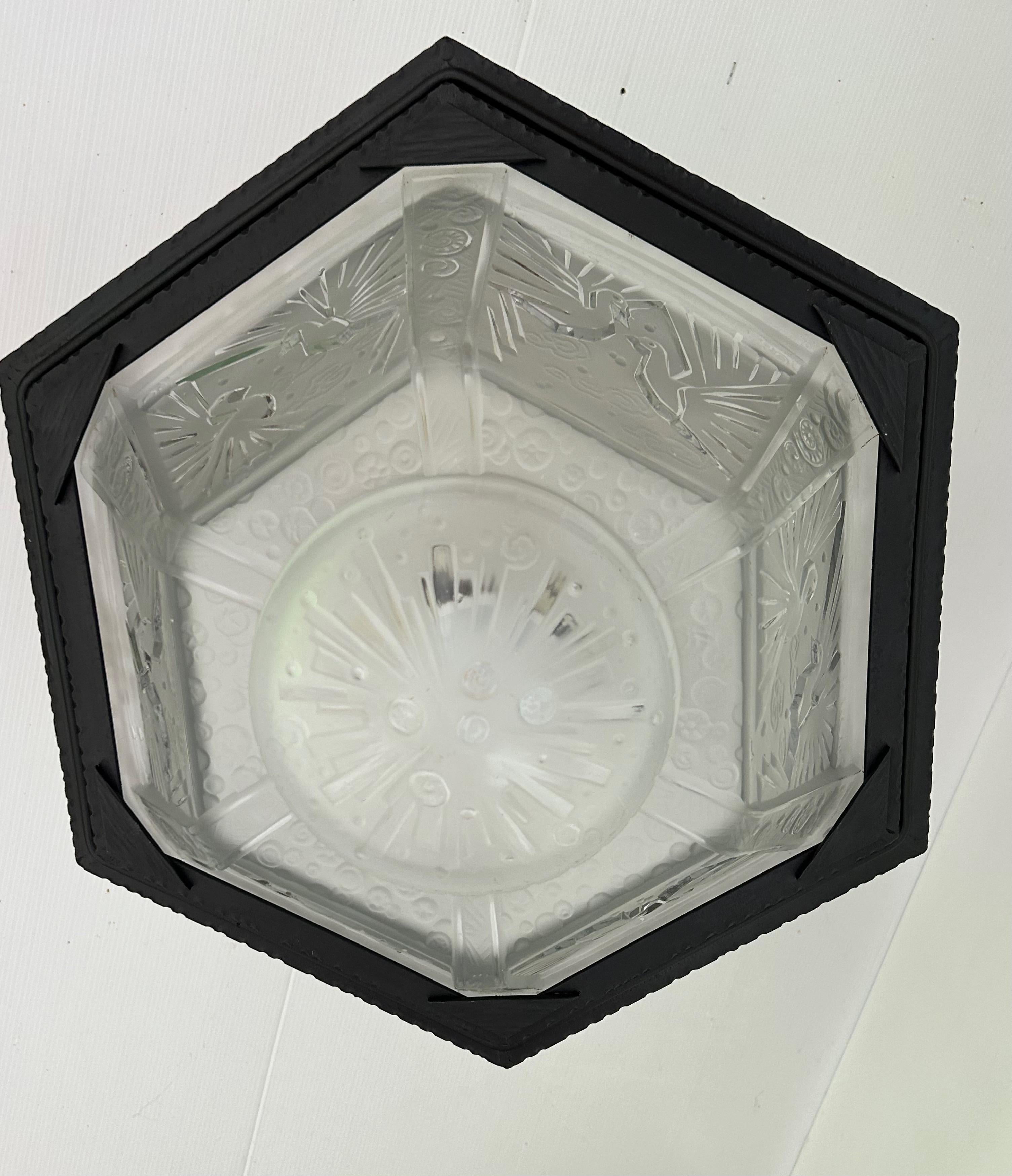 20th Century Art Deco ceiling light Muller Frères For Sale