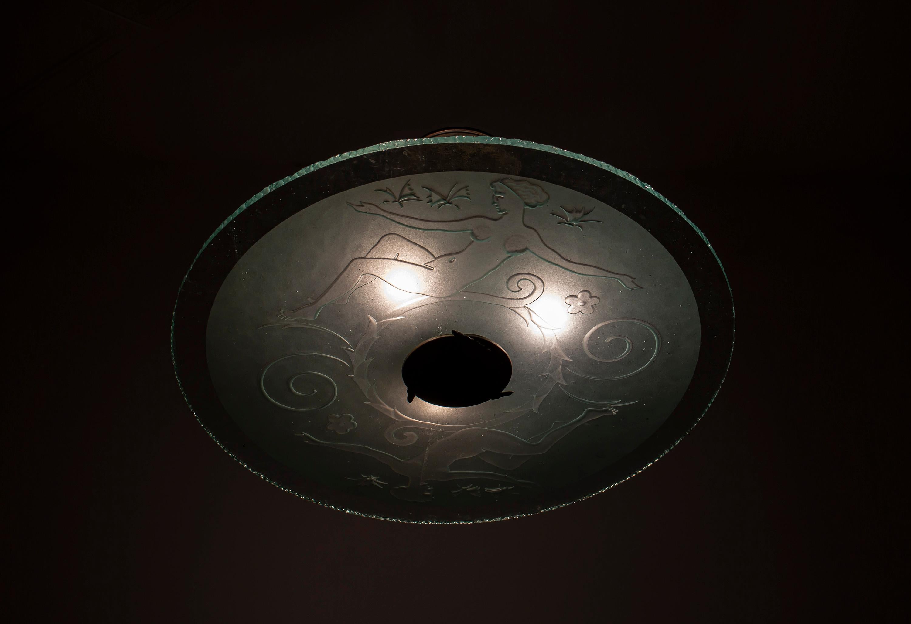 Art Deco Ceiling Light, Norway, 1930s For Sale 6