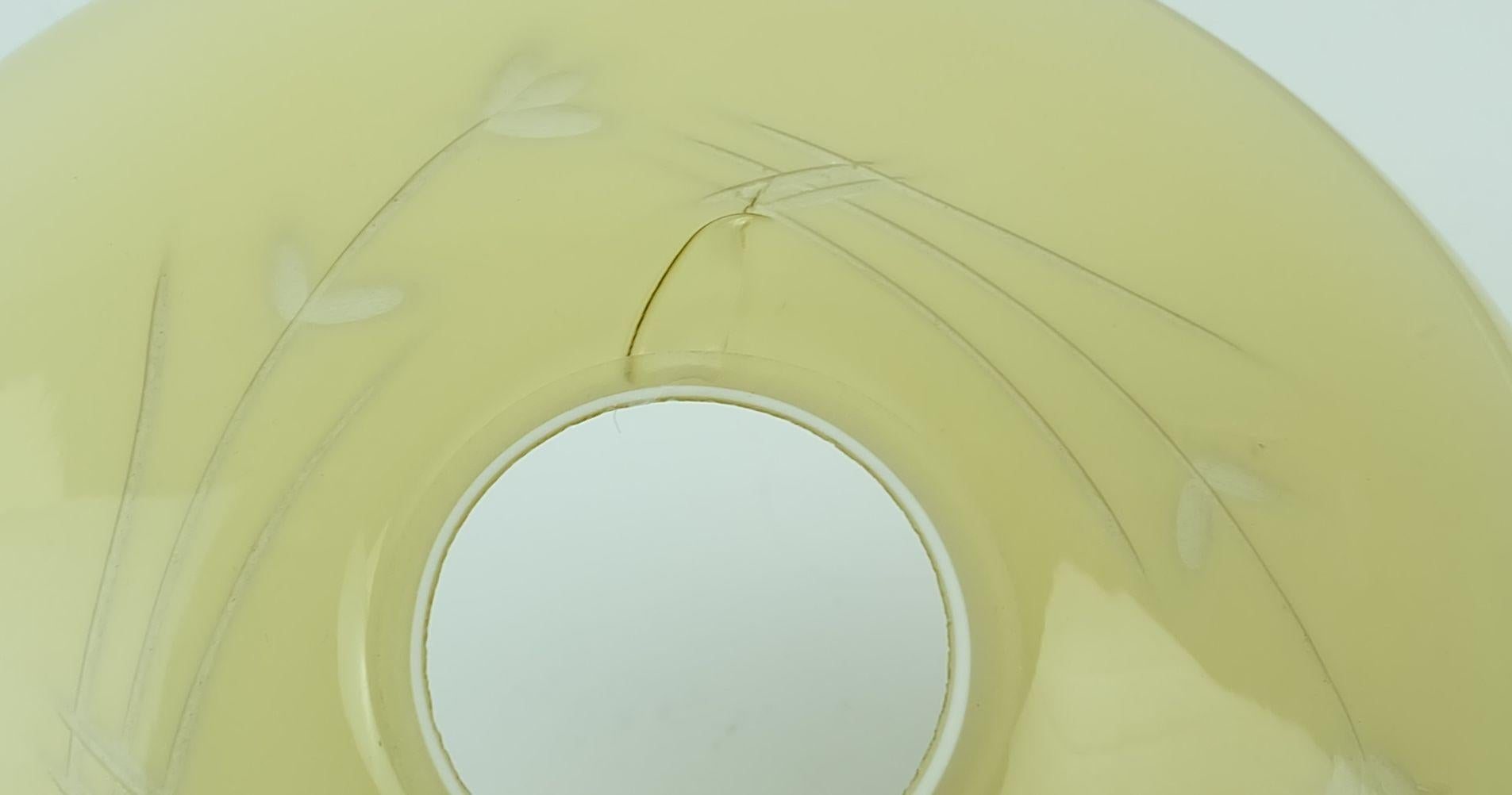 art deco CEILING LIGHT with 3 glass shades 1930s 40s glass and metal 30s For Sale 3