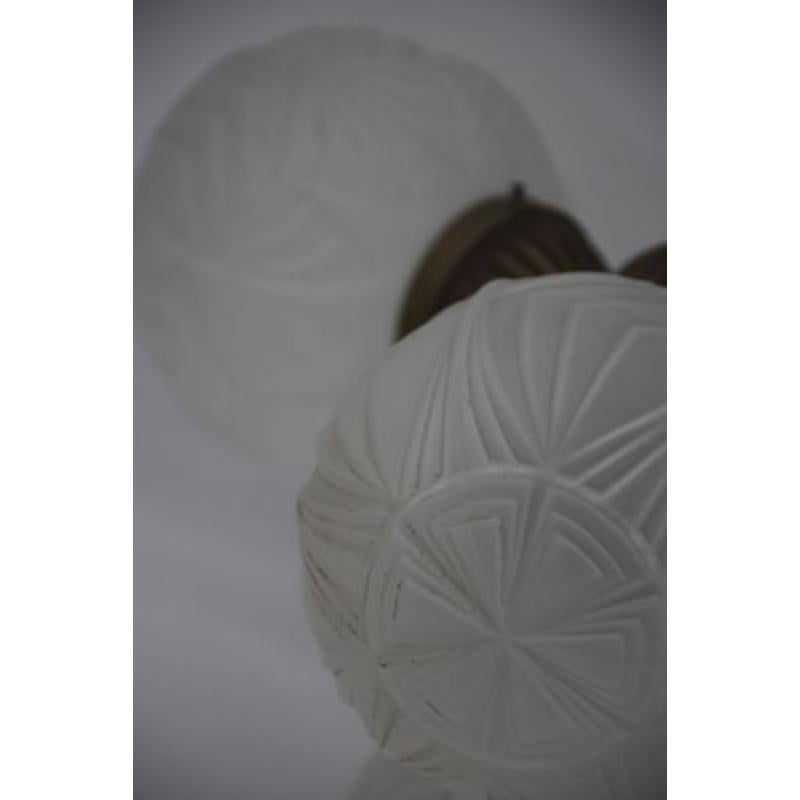 Français Plafonnier Art Déco à quatre globes, années 1930 en vente