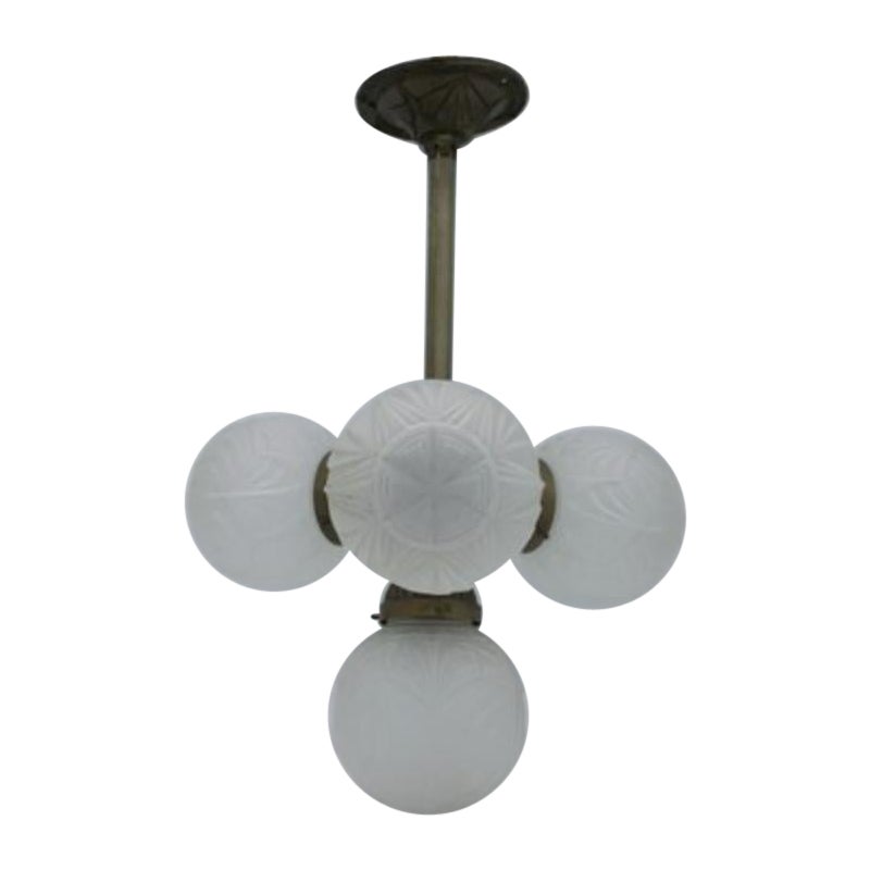 Plafonnier Art Déco à quatre globes, années 1930 en vente
