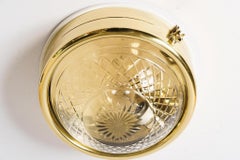 Art Deco Ceiling or Wall Lamp with Original Cut Glass Shade Vienna Around 1920s