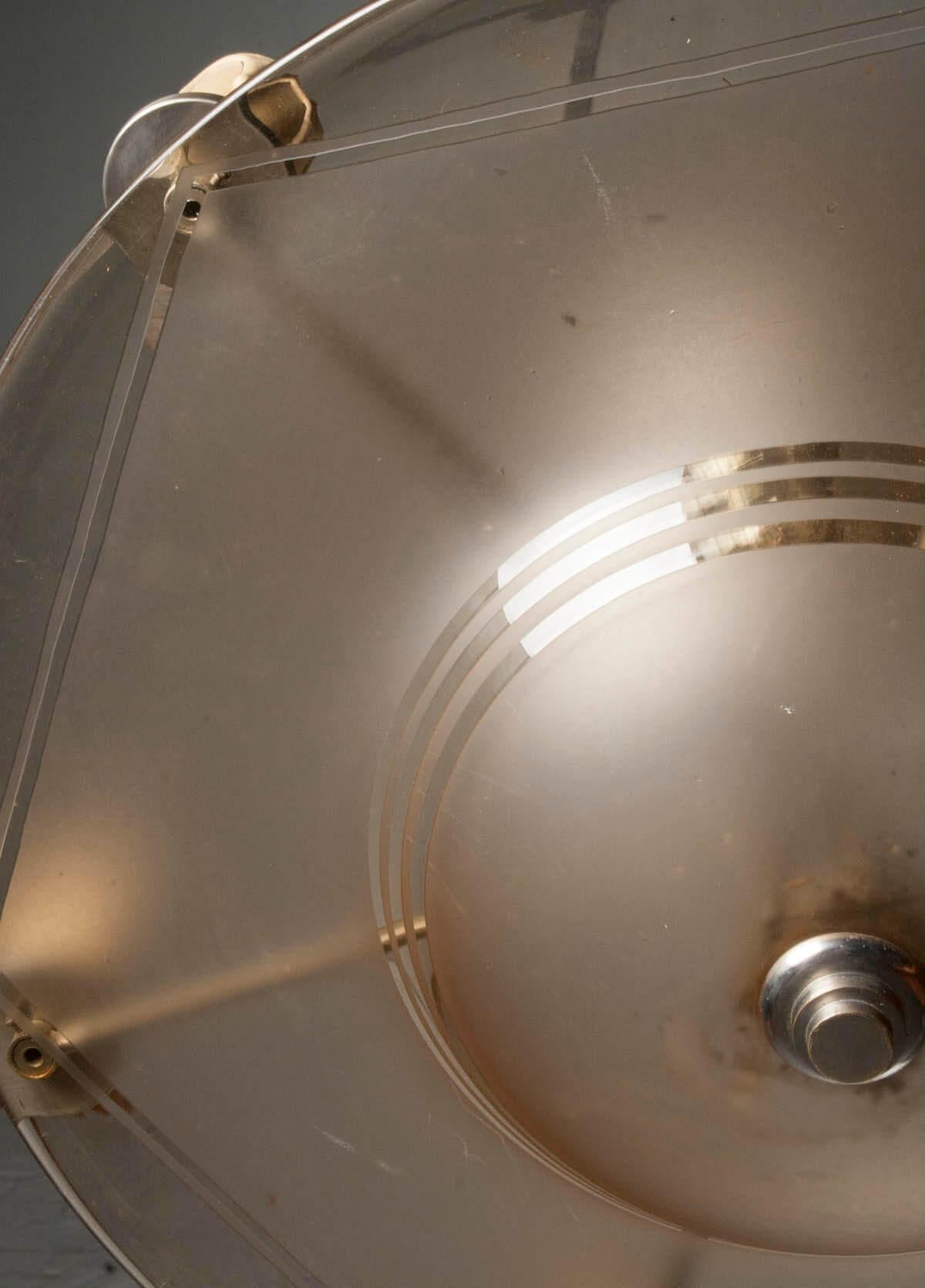 Art Deco Ceiling Pendant Lamp Signed DAUM, France For Sale 3