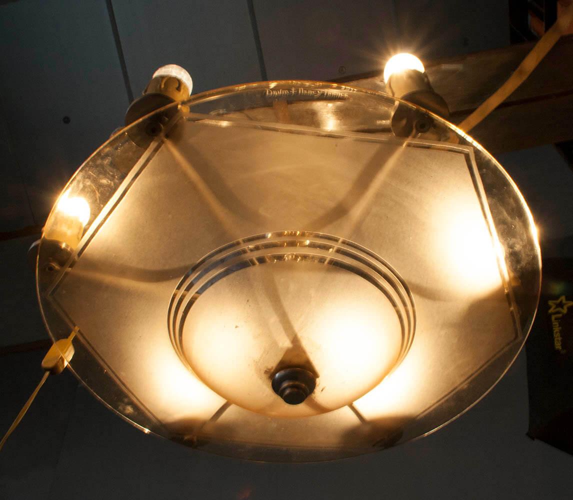 Art Deco Ceiling Pendant Lamp Signed DAUM, France For Sale 11