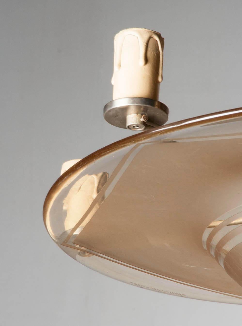 19th Century Art Deco Ceiling Pendant Lamp Signed DAUM, France For Sale