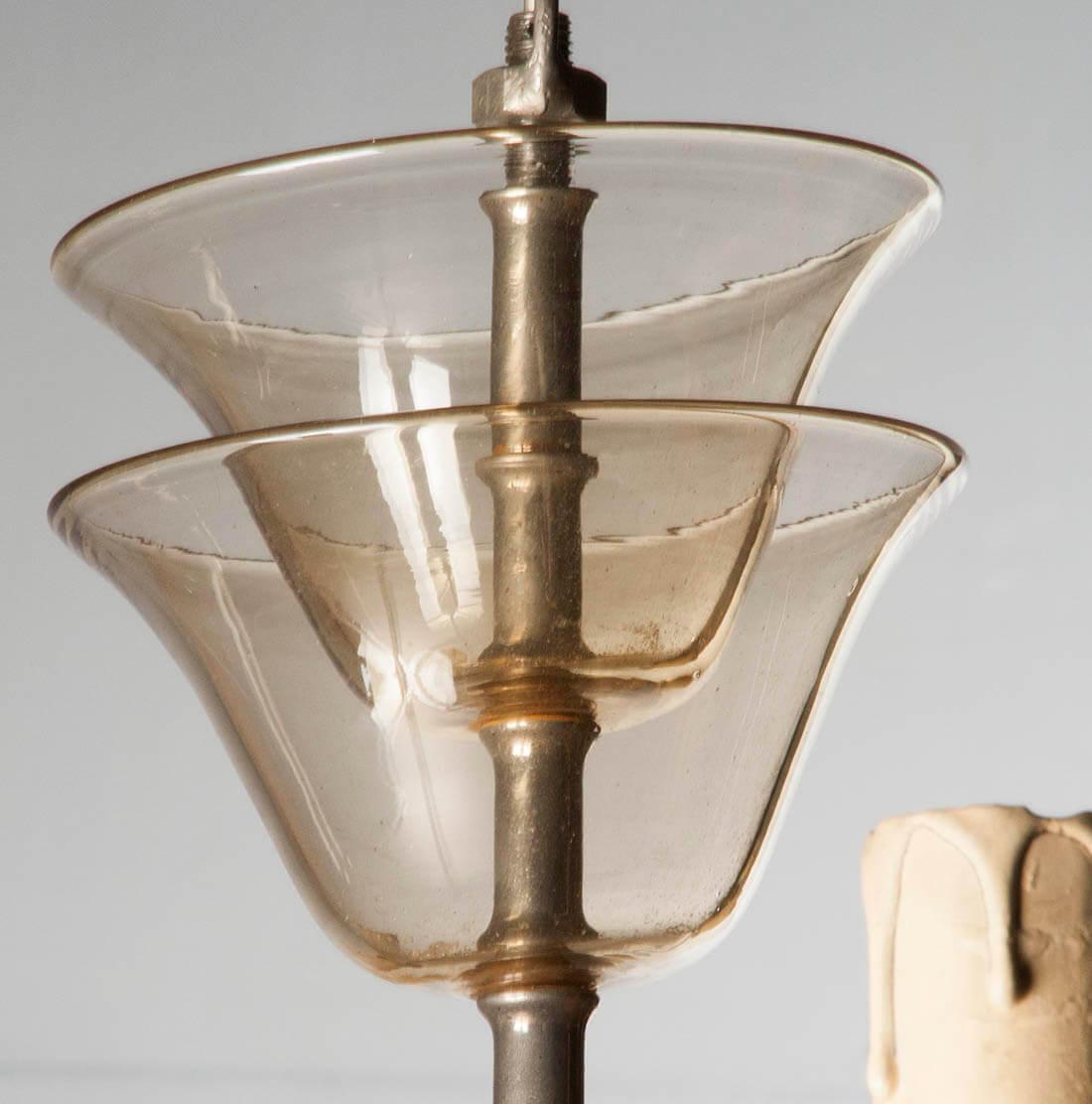 Art Glass Art Deco Ceiling Pendant Lamp Signed DAUM, France For Sale