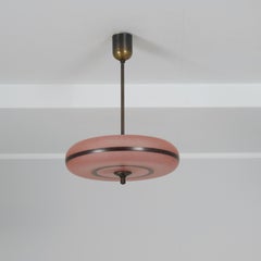 Art Deco Ceiling Pendant with Pink Glass, Germany Early Twentieth Century