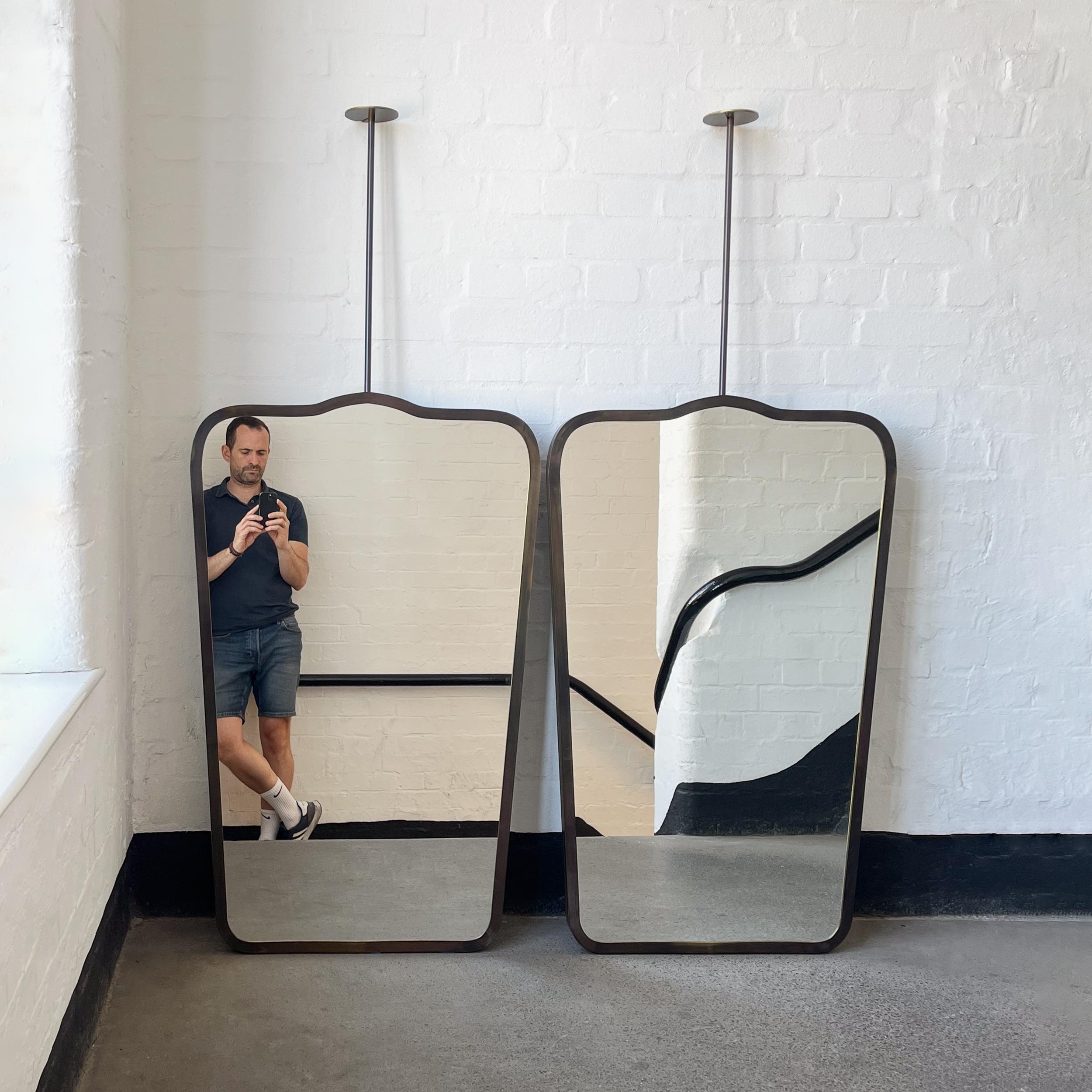 hanging mirrors from ceiling