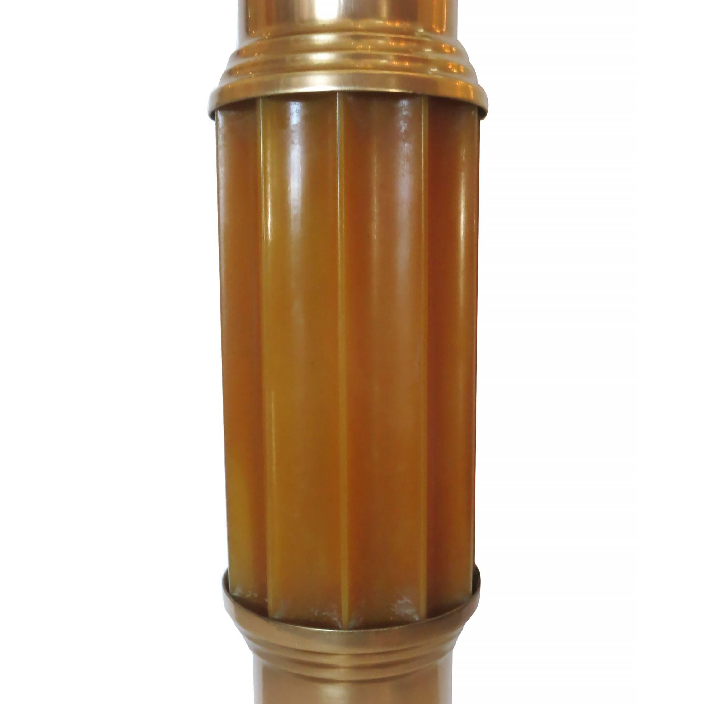 Art Deco Celluloid and Brass Table Lamp In Excellent Condition For Sale In Van Nuys, CA