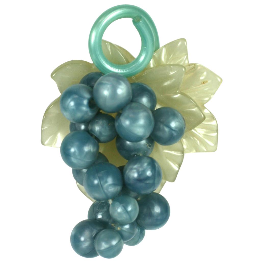 Art Deco Celluloid Grape Brooch For Sale