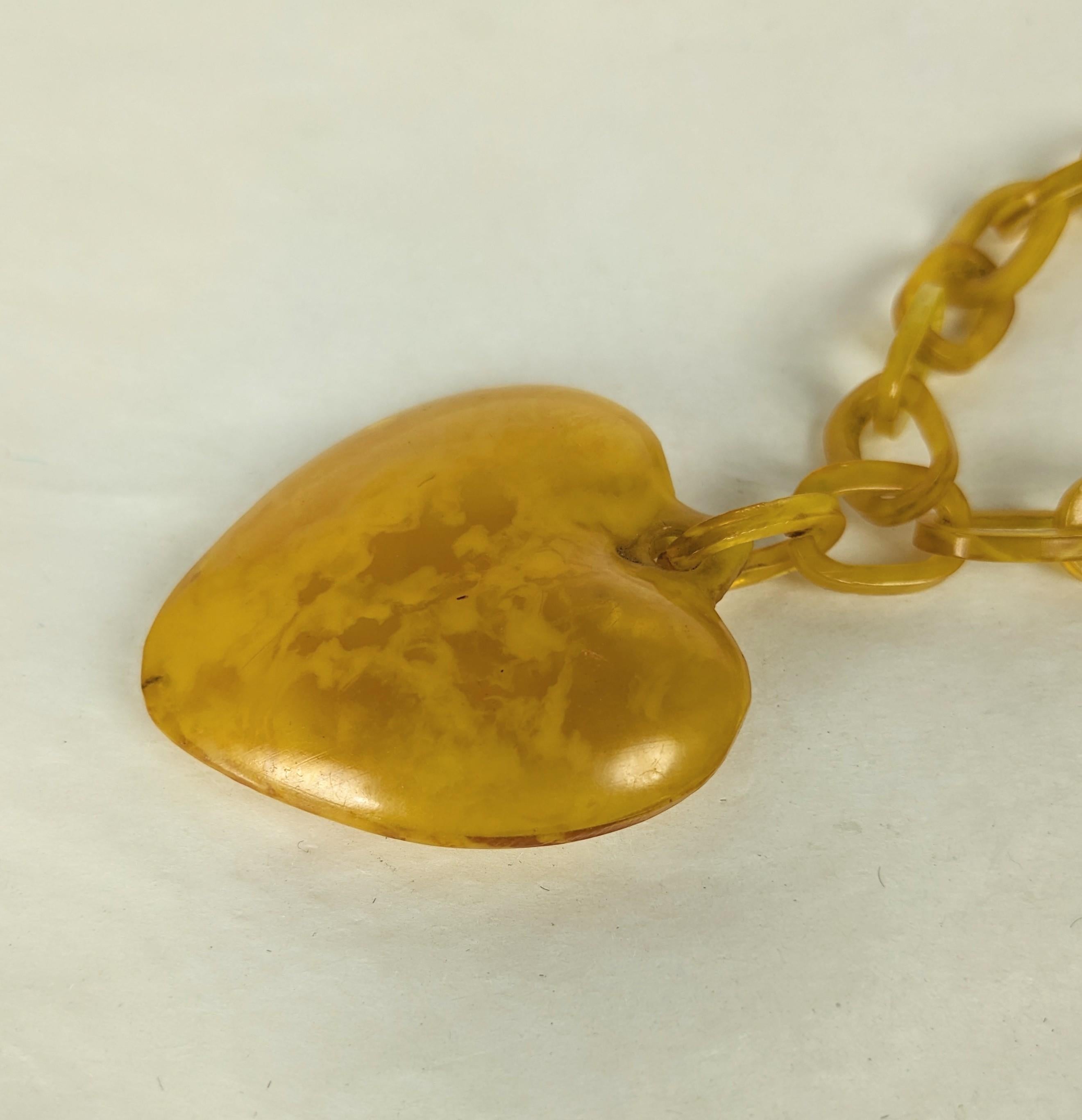 Art Deco Celluloid Heart Chain For Sale 2