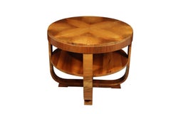 Table basse centrale Art Déco en noyer, vers 1930