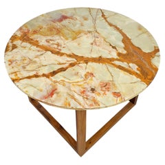 Mesa de centro o de desayuno Art Decó de Josef Hoffmann para Wittmann con tapa de ónice