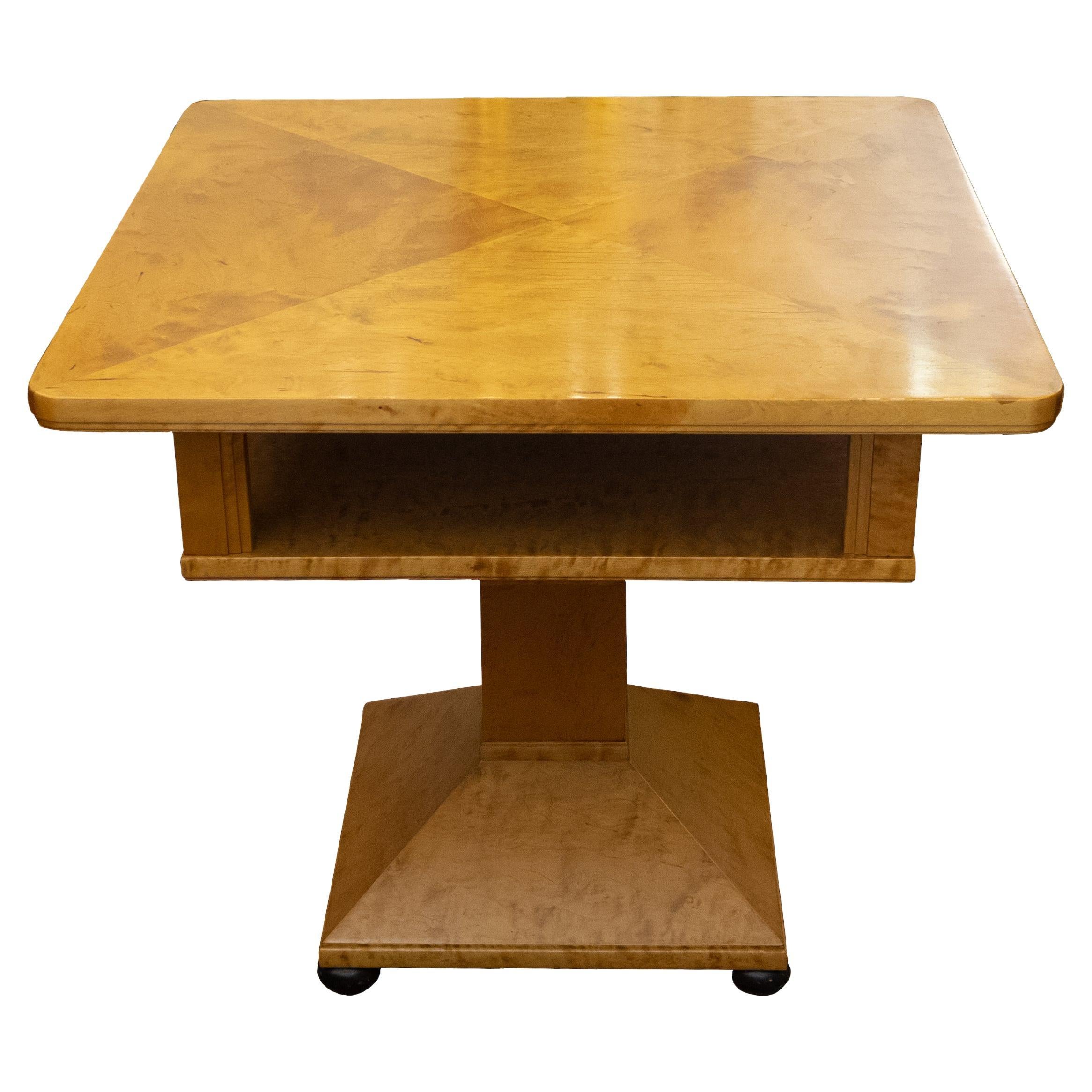 Art Deco Center Table in Birch For Sale