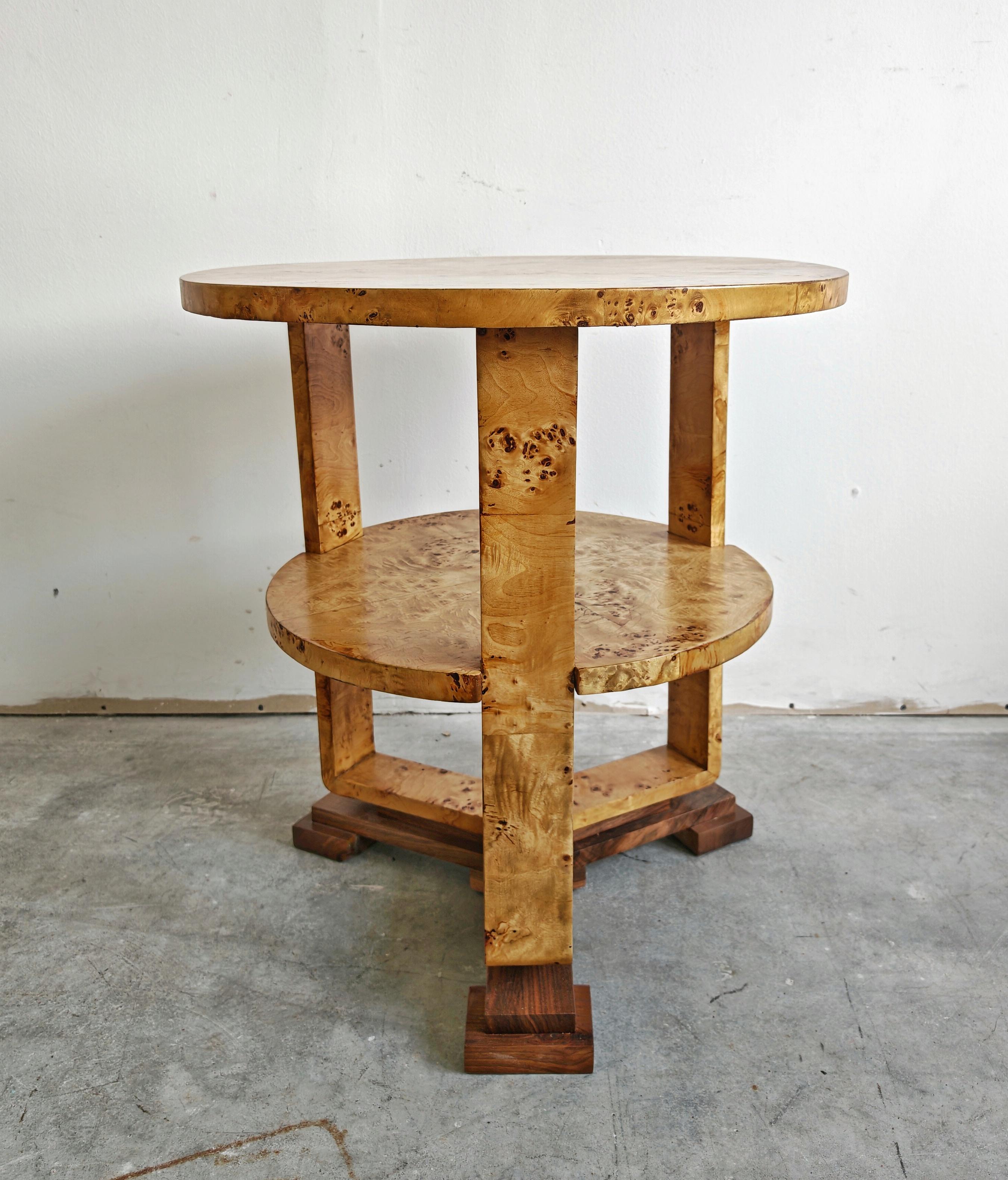 Table centrale Art Déco en bois de ronce pour entrée, Autriche, années 1930 en vente 3