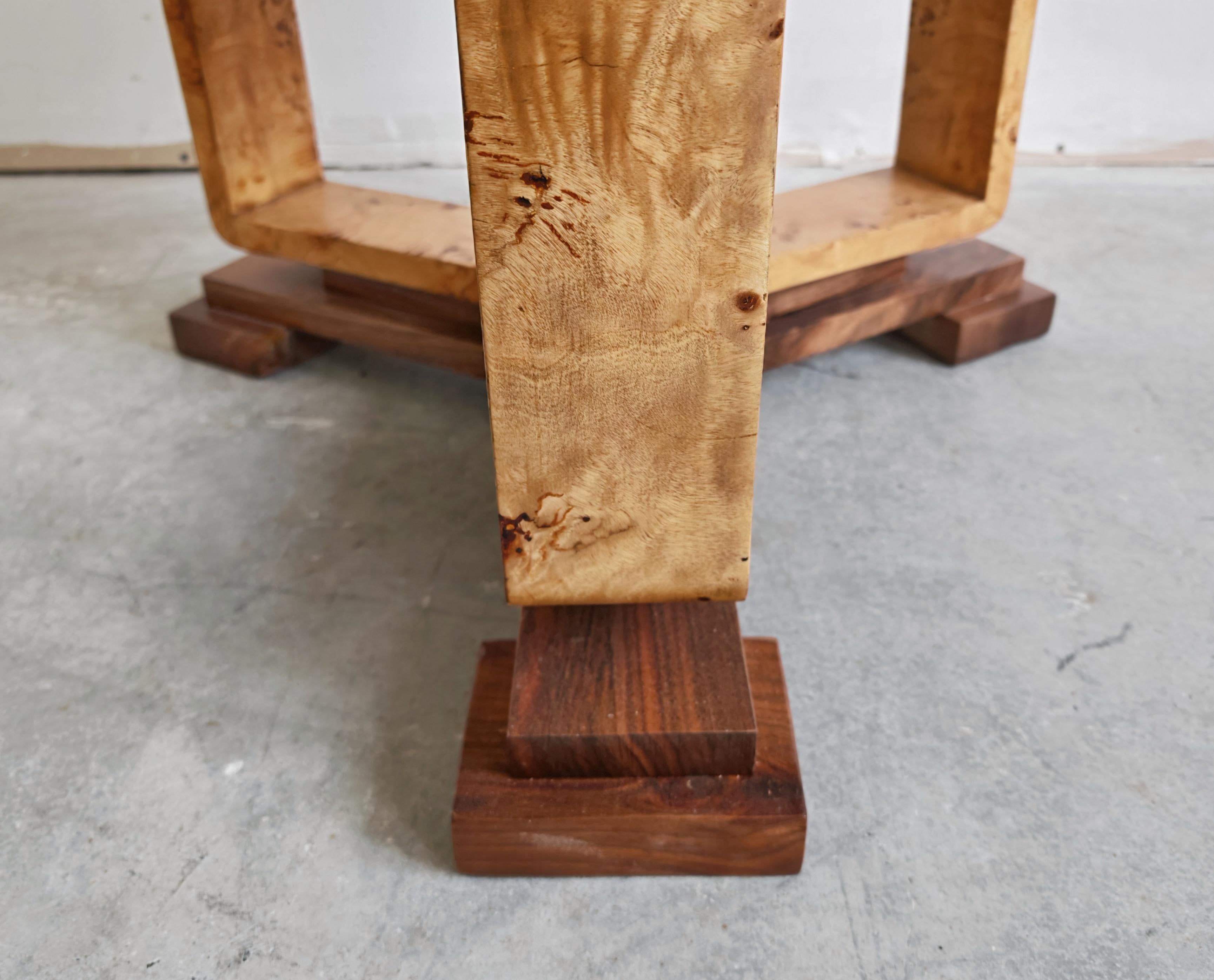 Table centrale Art Déco en bois de ronce pour entrée, Autriche, années 1930 en vente 4