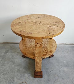 Art Deco Center Table in burl wood for entryway, Austria 1930s