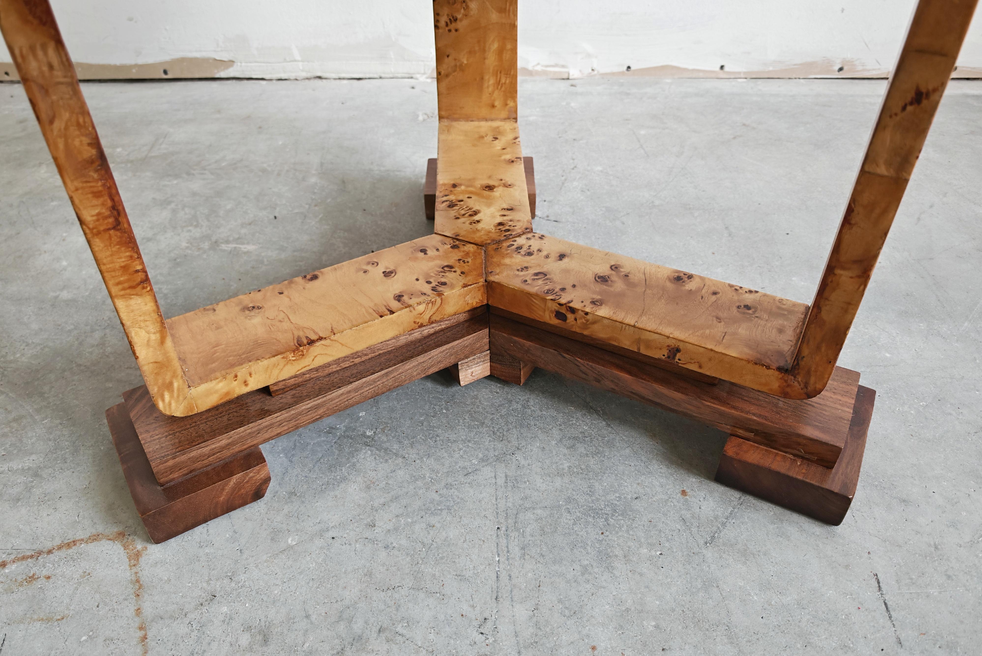 Table centrale Art Déco en bois de ronce pour entrée, Autriche, années 1930 en vente 2