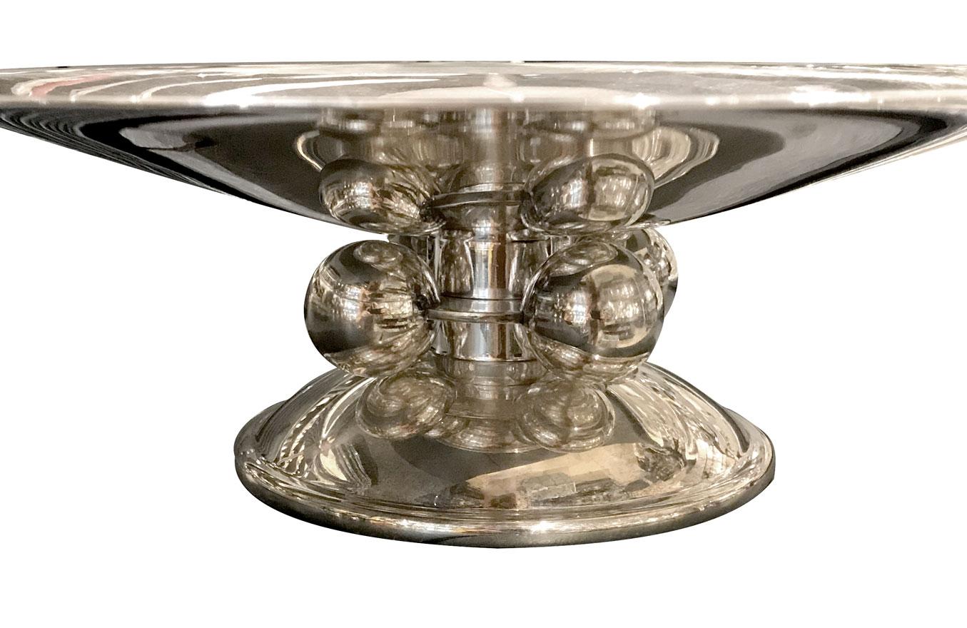 Silver Plate Art Deco Centerpiece Design Luc Lanel for Normandie Ship Silversmith Christofle