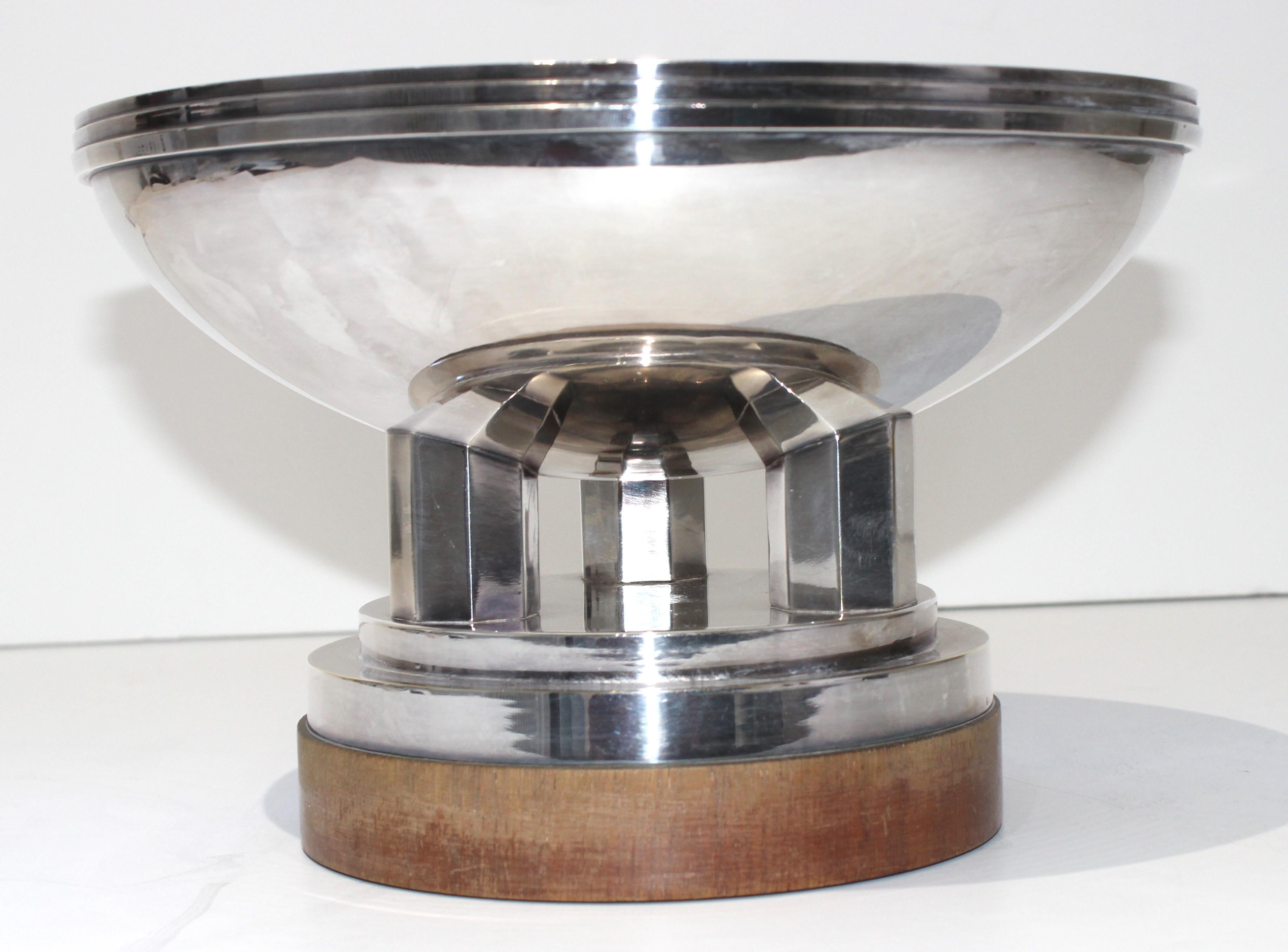 French Wormser Art Deco Silver Plated Compote 