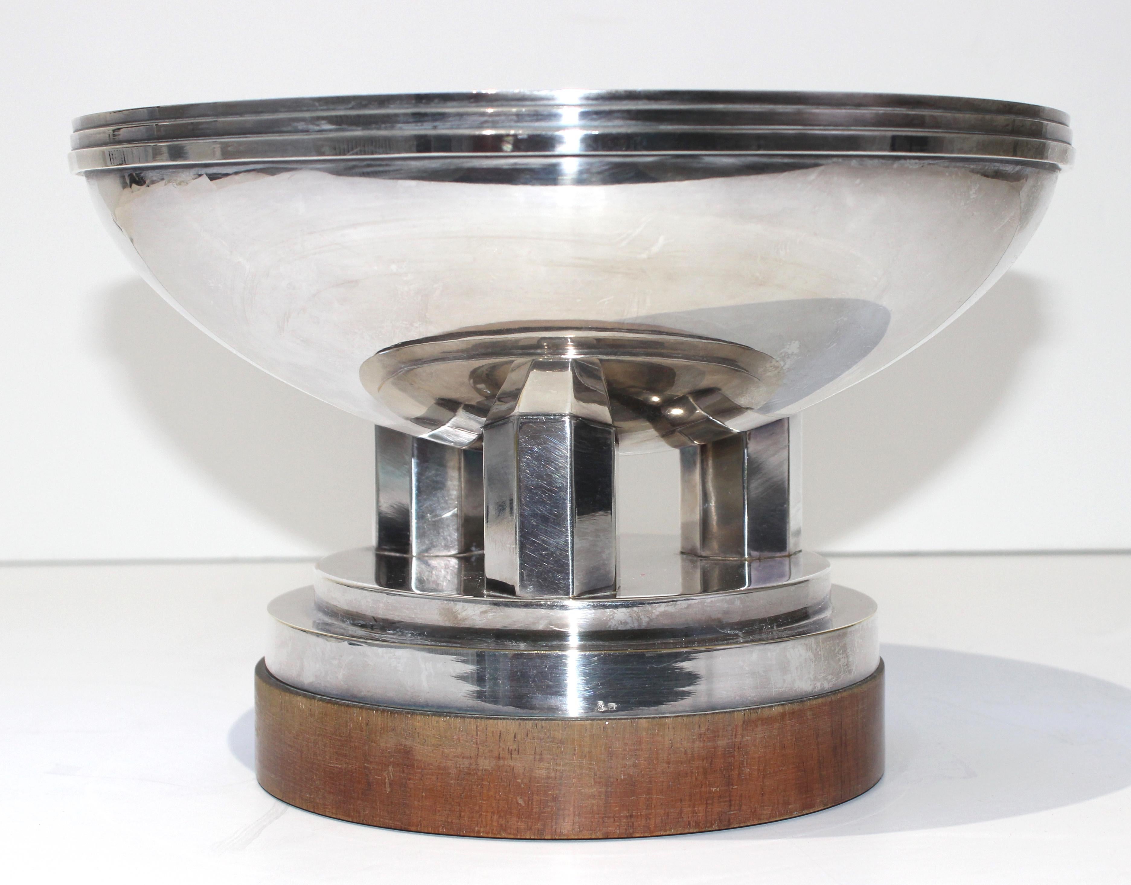 Wormser Art Deco Silver Plated Compote  In Good Condition In West Palm Beach, FL