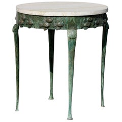 Art Deco Centre Table, Wrought Iron and Marble
