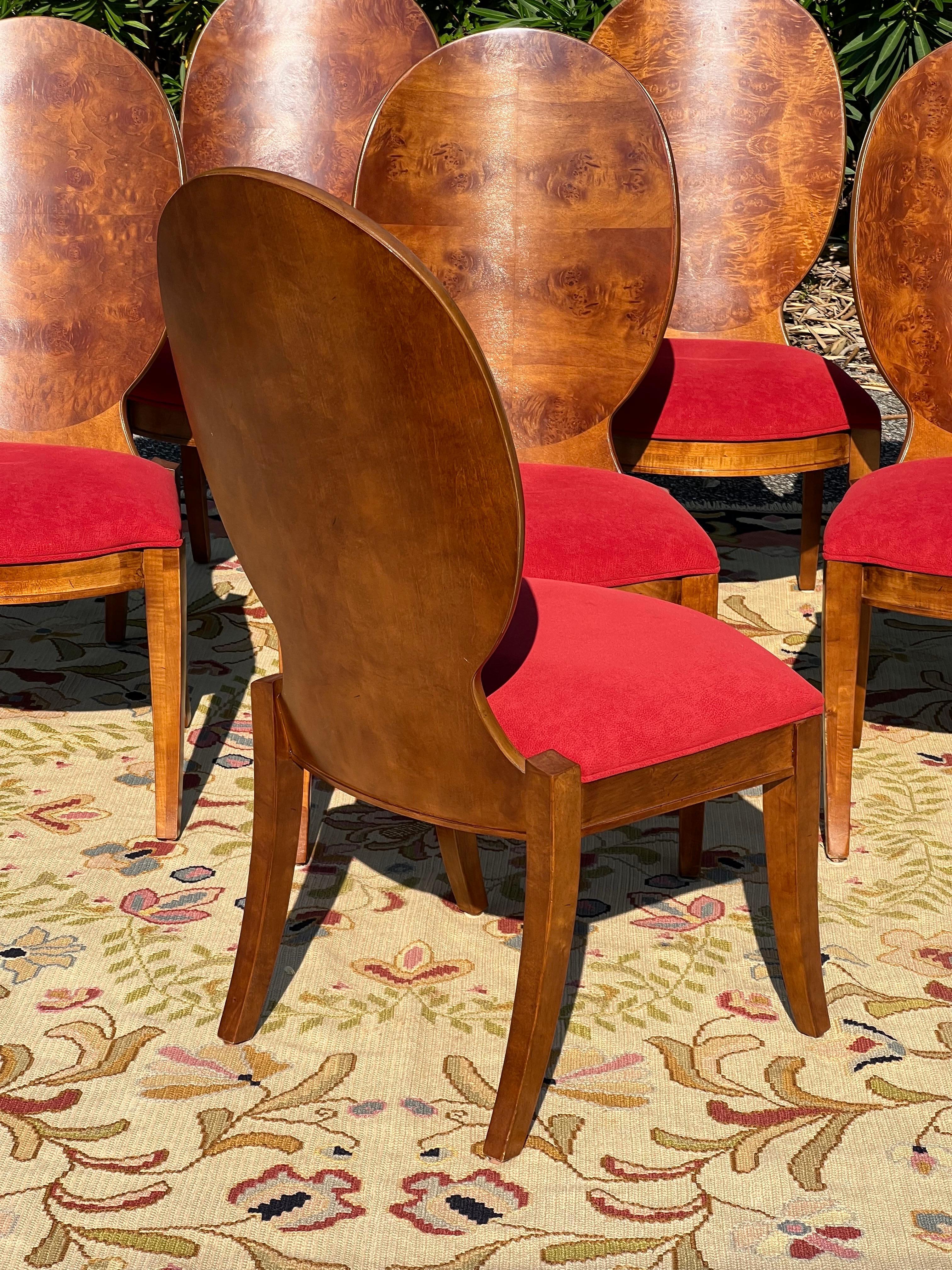 Sedie da pranzo Art Deco Century Furniture Omni Burlwood - Set di 8 pezzi 3