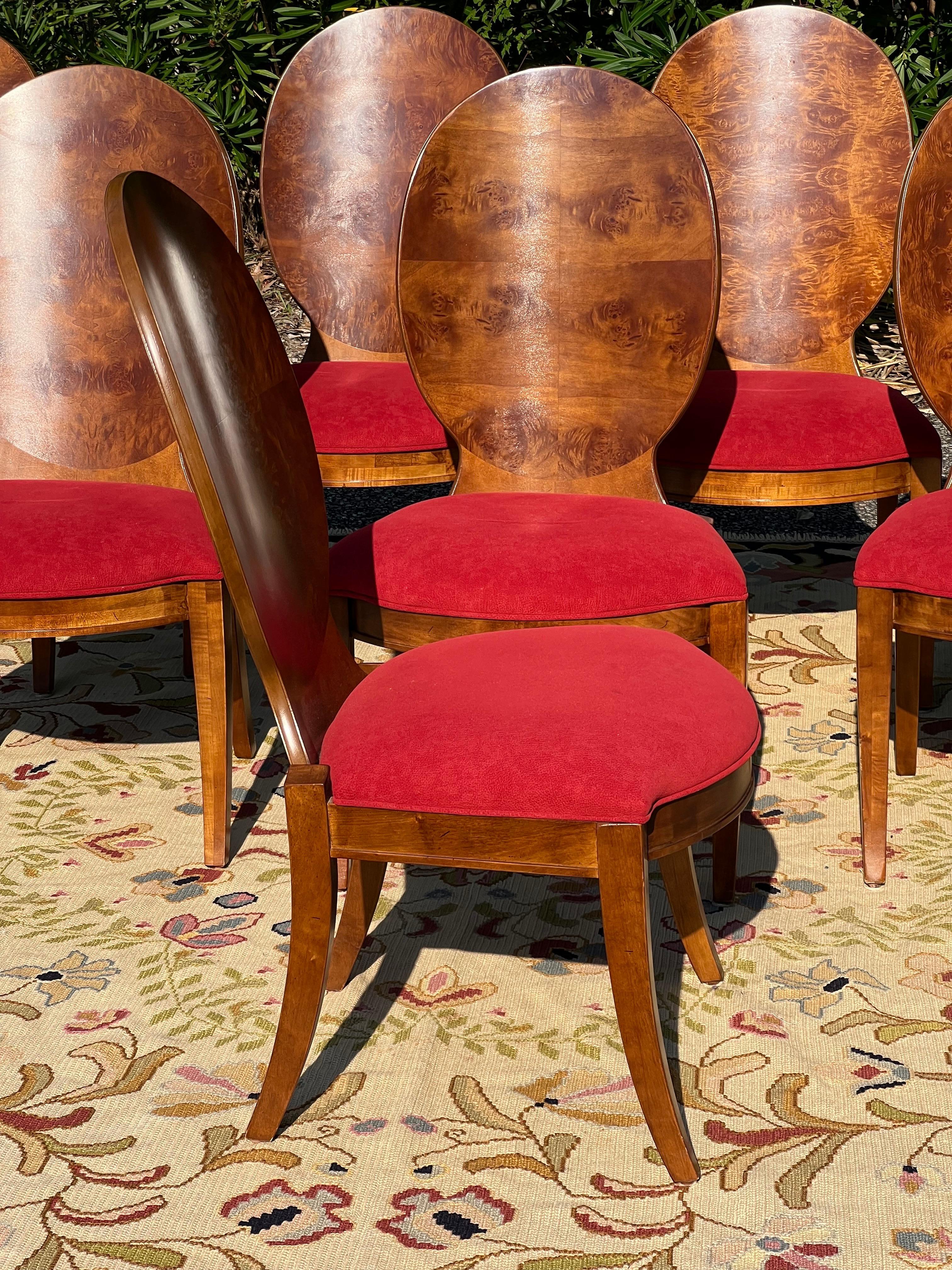 Sedie da pranzo Art Deco Century Furniture Omni Burlwood - Set di 8 pezzi 4