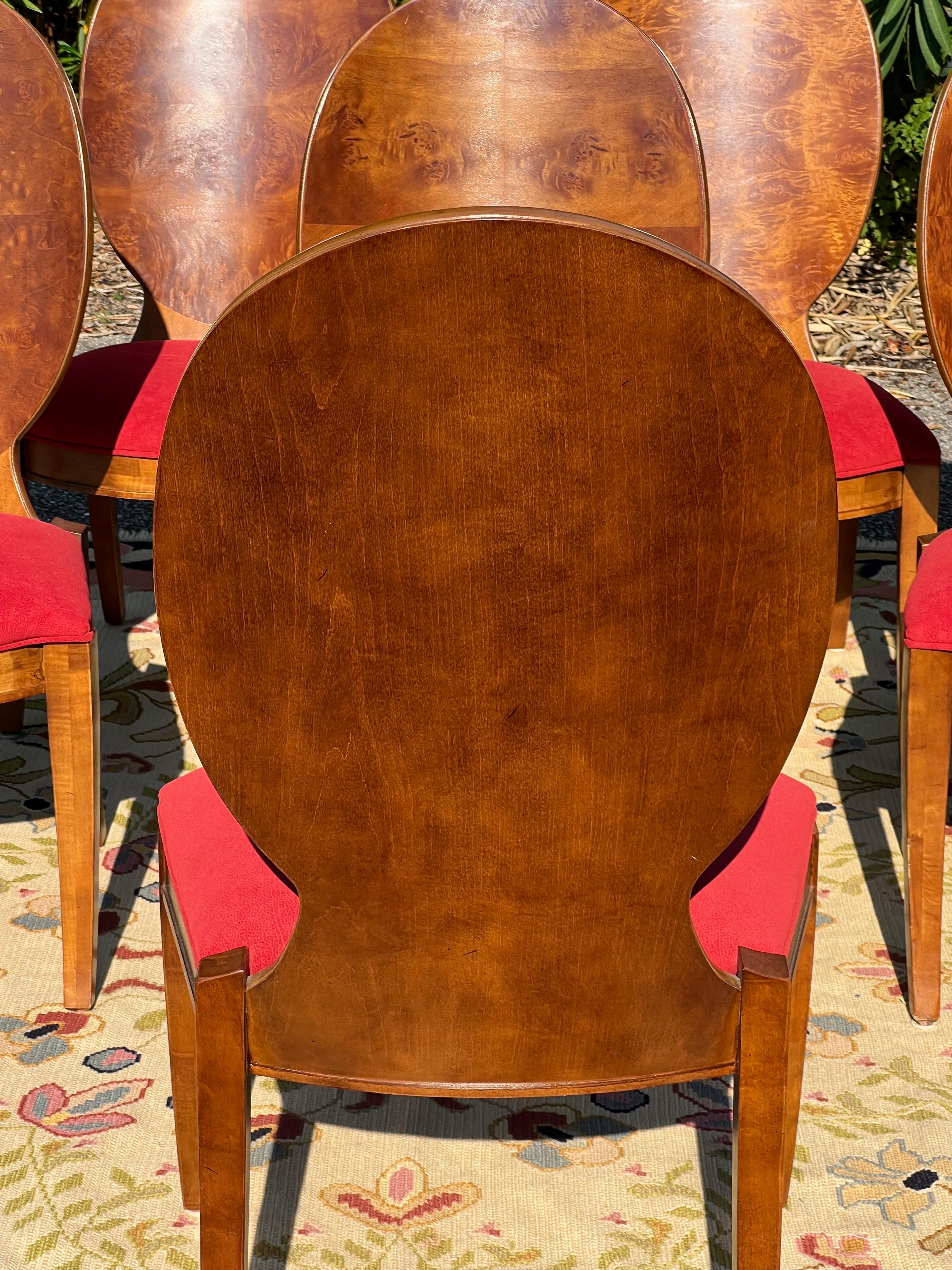 Sedie da pranzo Art Deco Century Furniture Omni Burlwood - Set di 8 pezzi 6