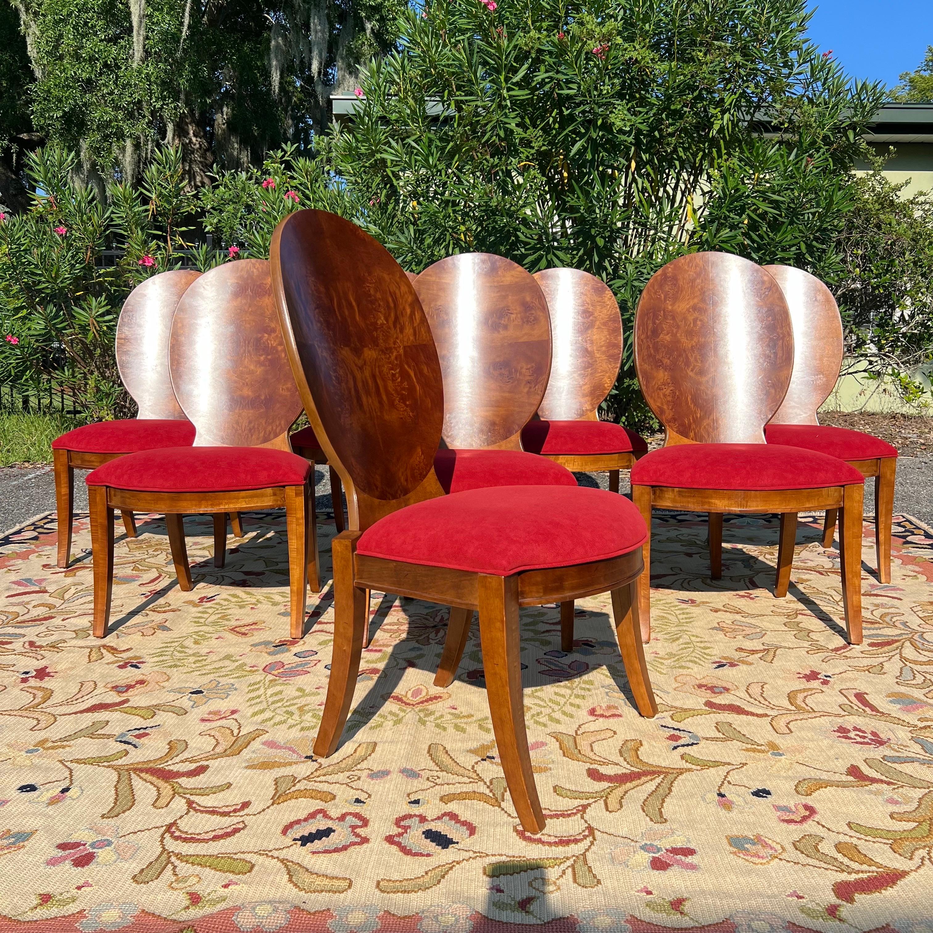 Sedie da pranzo Art Deco Century Furniture Omni Burlwood - Set di 8 pezzi 7