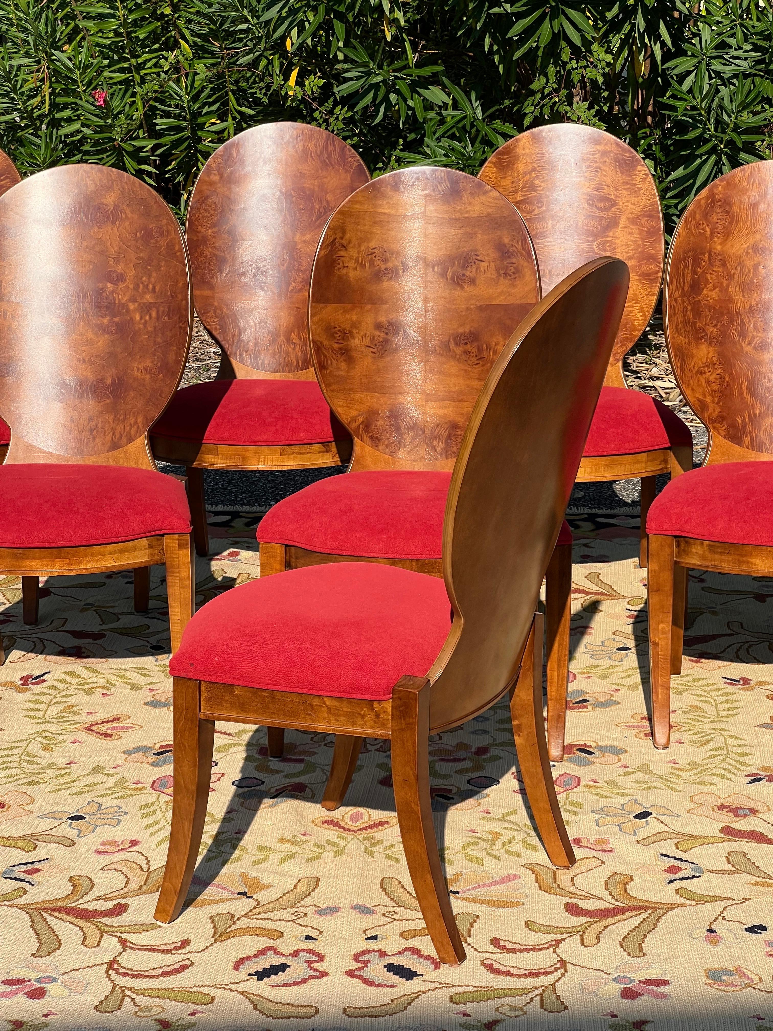 Sedie da pranzo Art Deco Century Furniture Omni Burlwood - Set di 8 pezzi 8