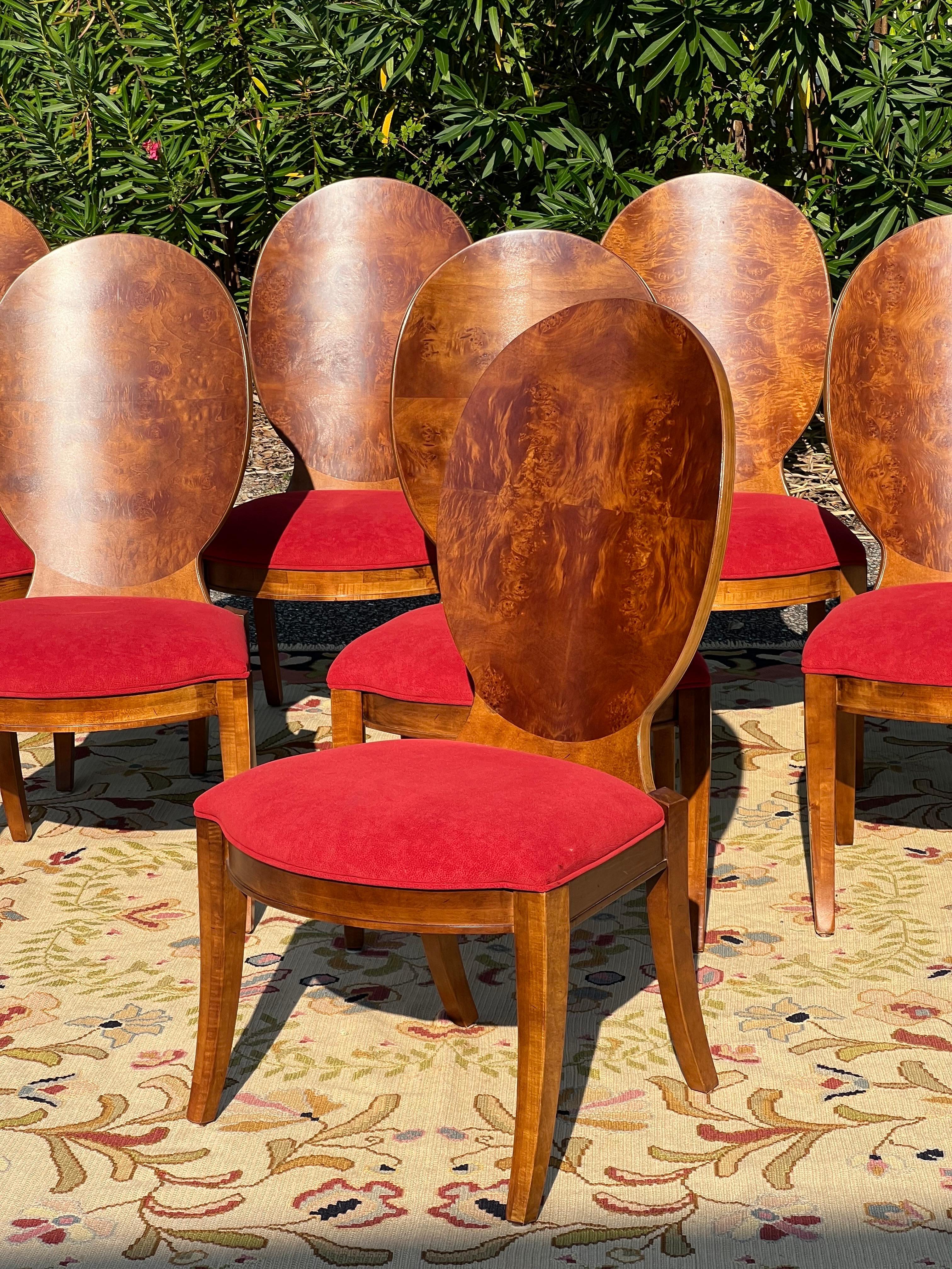 Sedie da pranzo Art Deco Century Furniture Omni Burlwood - Set di 8 pezzi 9