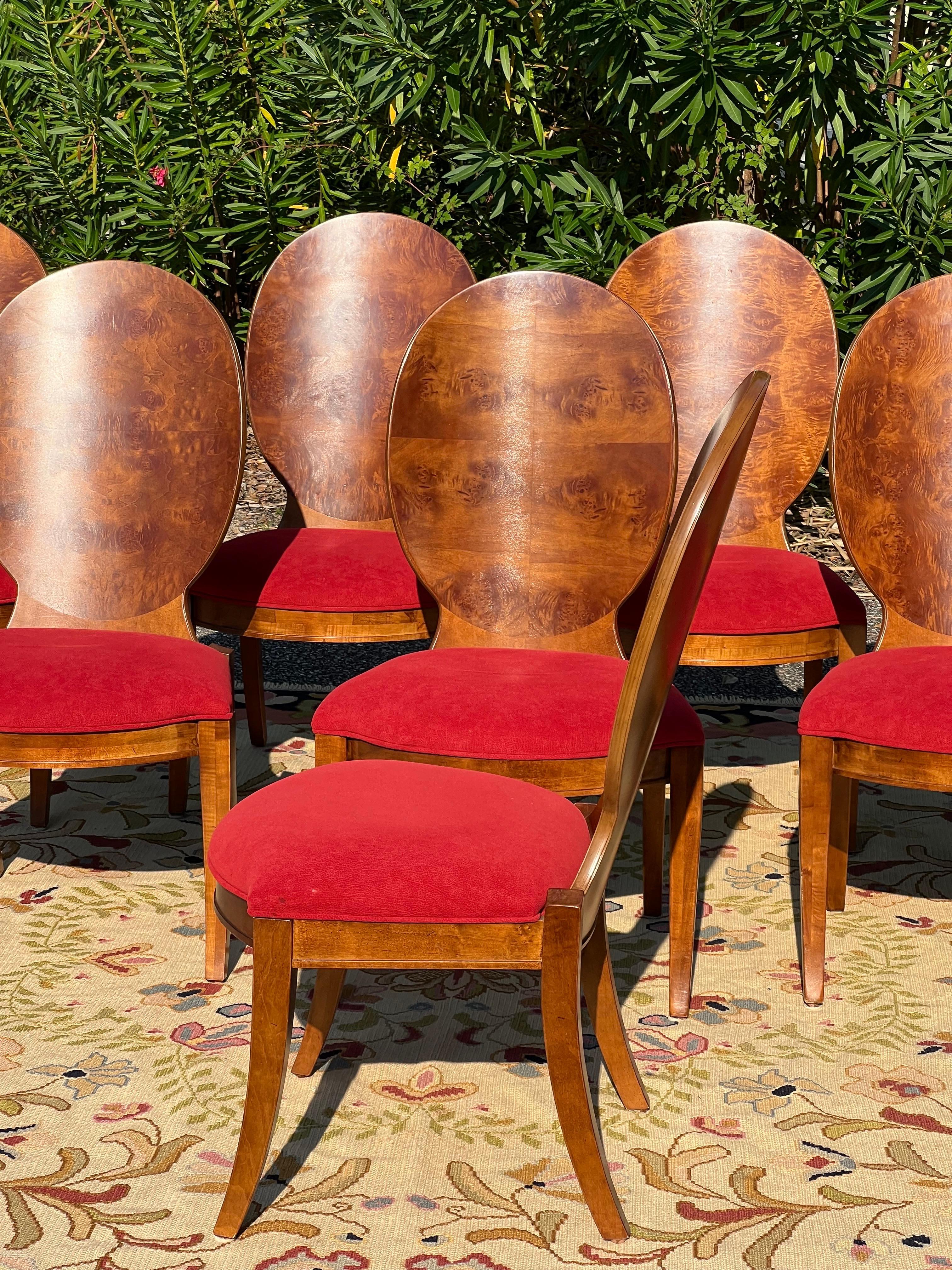 Sedie da pranzo Art Deco Century Furniture Omni Burlwood - Set di 8 pezzi 11