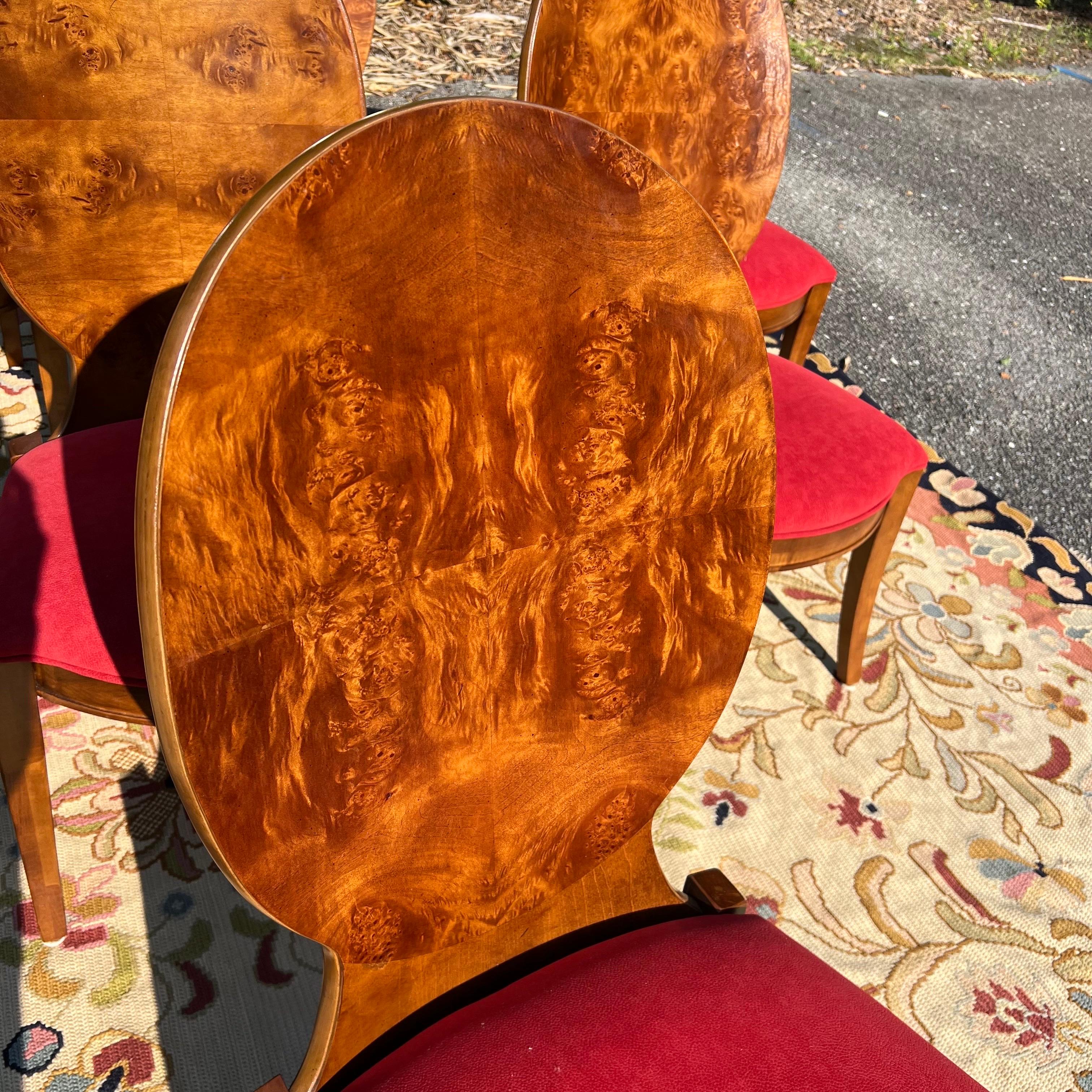 Tappezzeria Sedie da pranzo Art Deco Century Furniture Omni Burlwood - Set di 8 pezzi