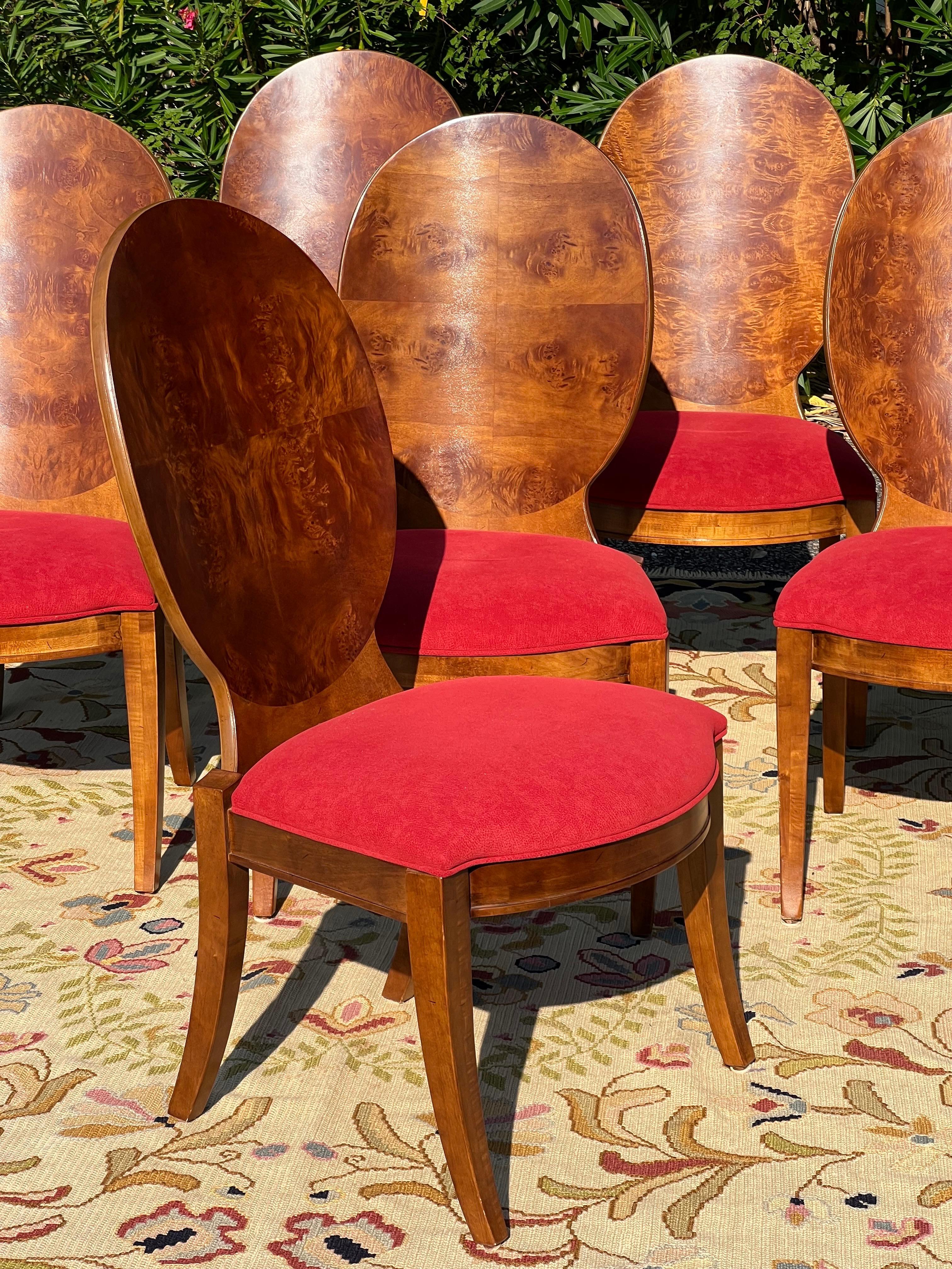 Sedie da pranzo Art Deco Century Furniture Omni Burlwood - Set di 8 pezzi 2