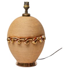 Art deco ceramic and gold glaze 1930 ceramic table lamp circa 1930