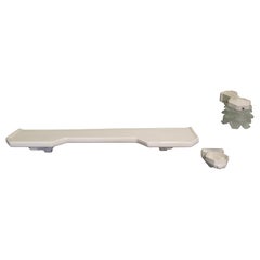 Art Deco Ceramic Bathroom Shelf with Mug Holder and Wall Light