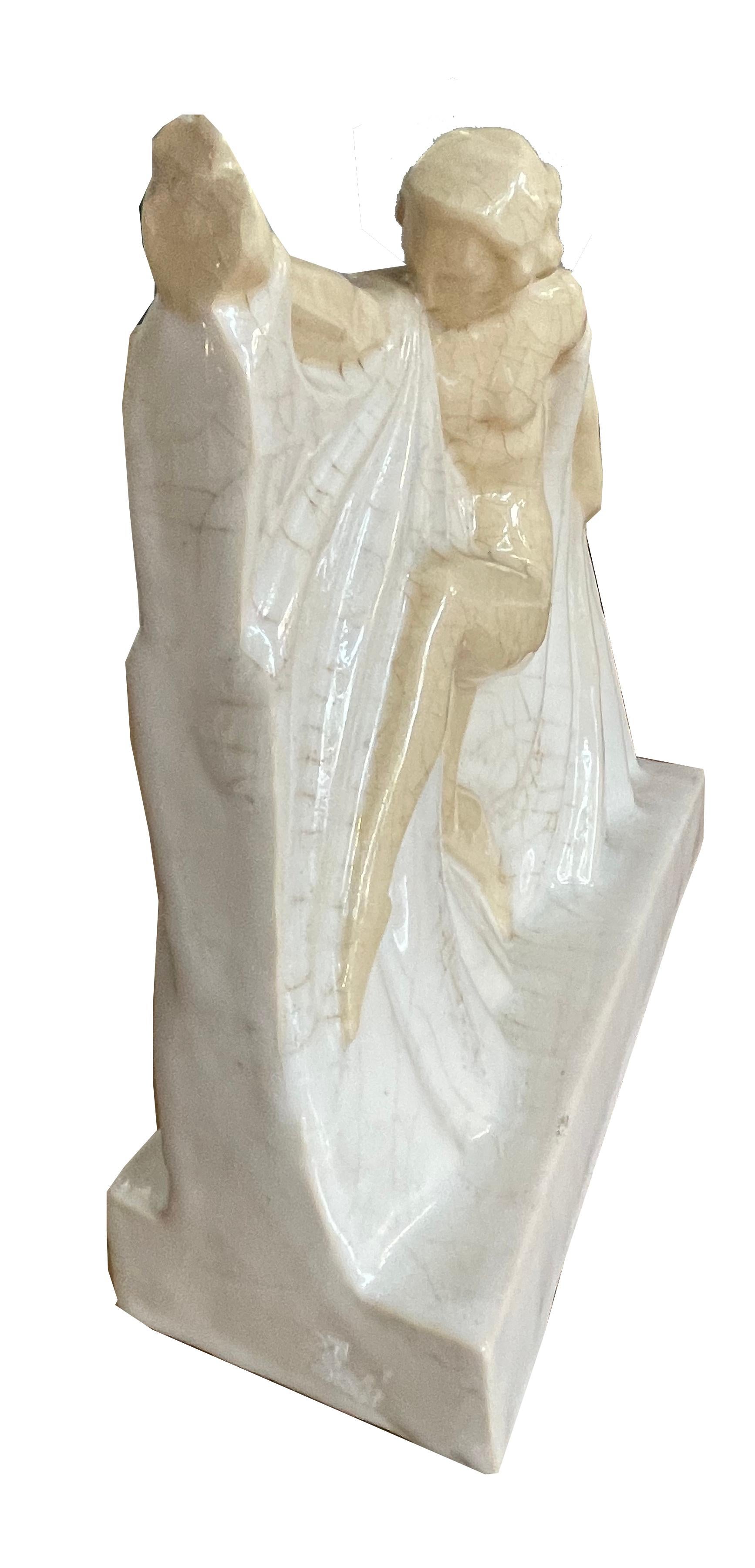 Europeo Fermalibri in ceramica Art Deco in vendita