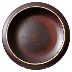 Bol en céramique Art Déco de Gunnar Nylund. Rorstrand, Suède, années 1930. Or Brown.